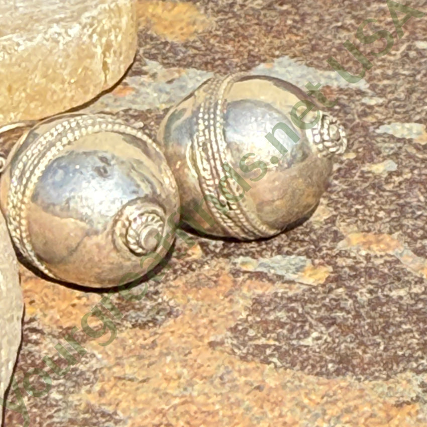 Vintage Bohemian Sterling Silver Oval Orb Pierced Earrings for Women - Handmade Dangle Earrings for Boho Chic, Party & Everyday Wear