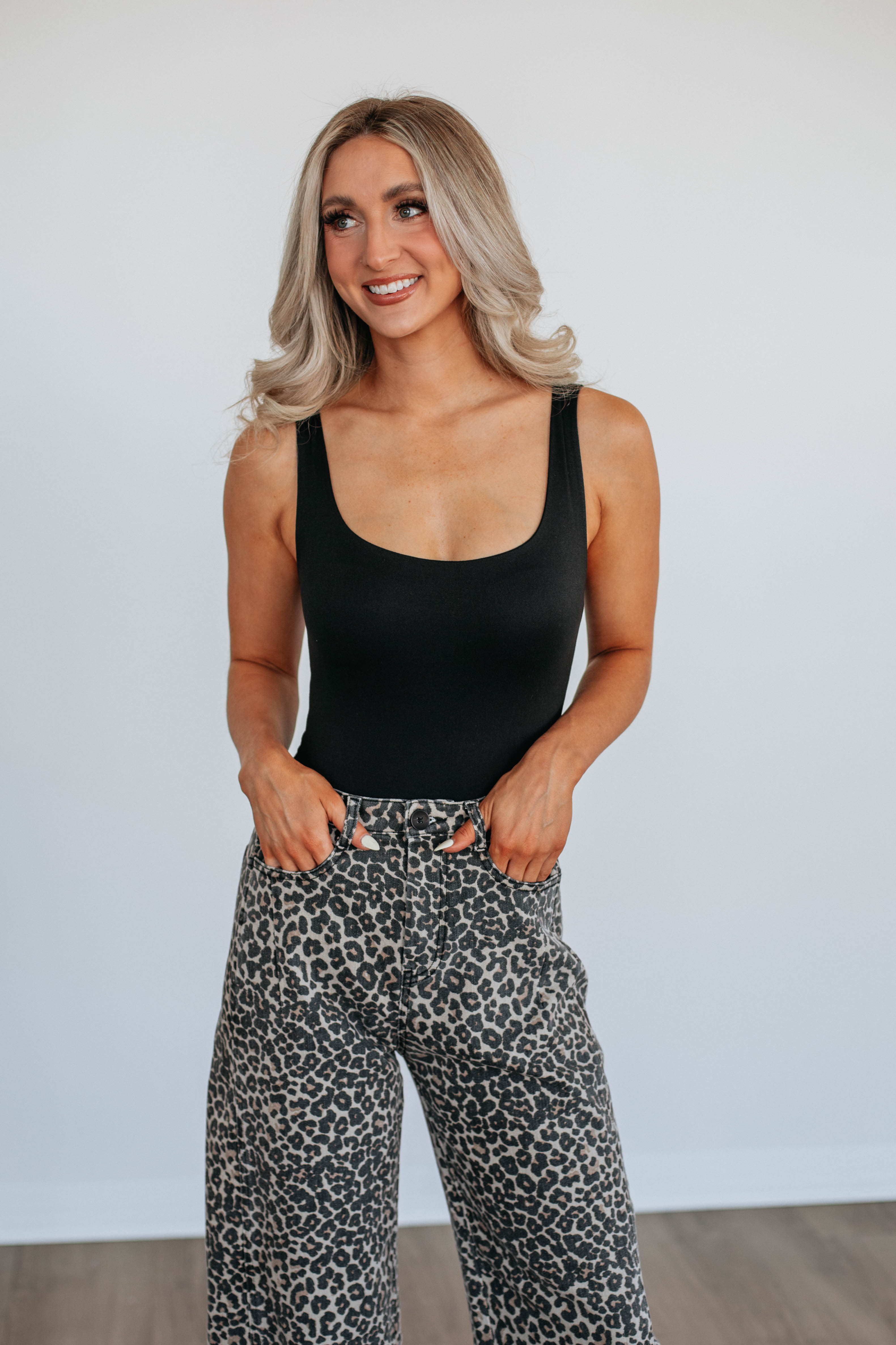 Elena Basic Bodysuit for Women - Soft Stretchy Black Bodysuit Top | Perfect for Layering, Casual Wear & Everyday Outfits