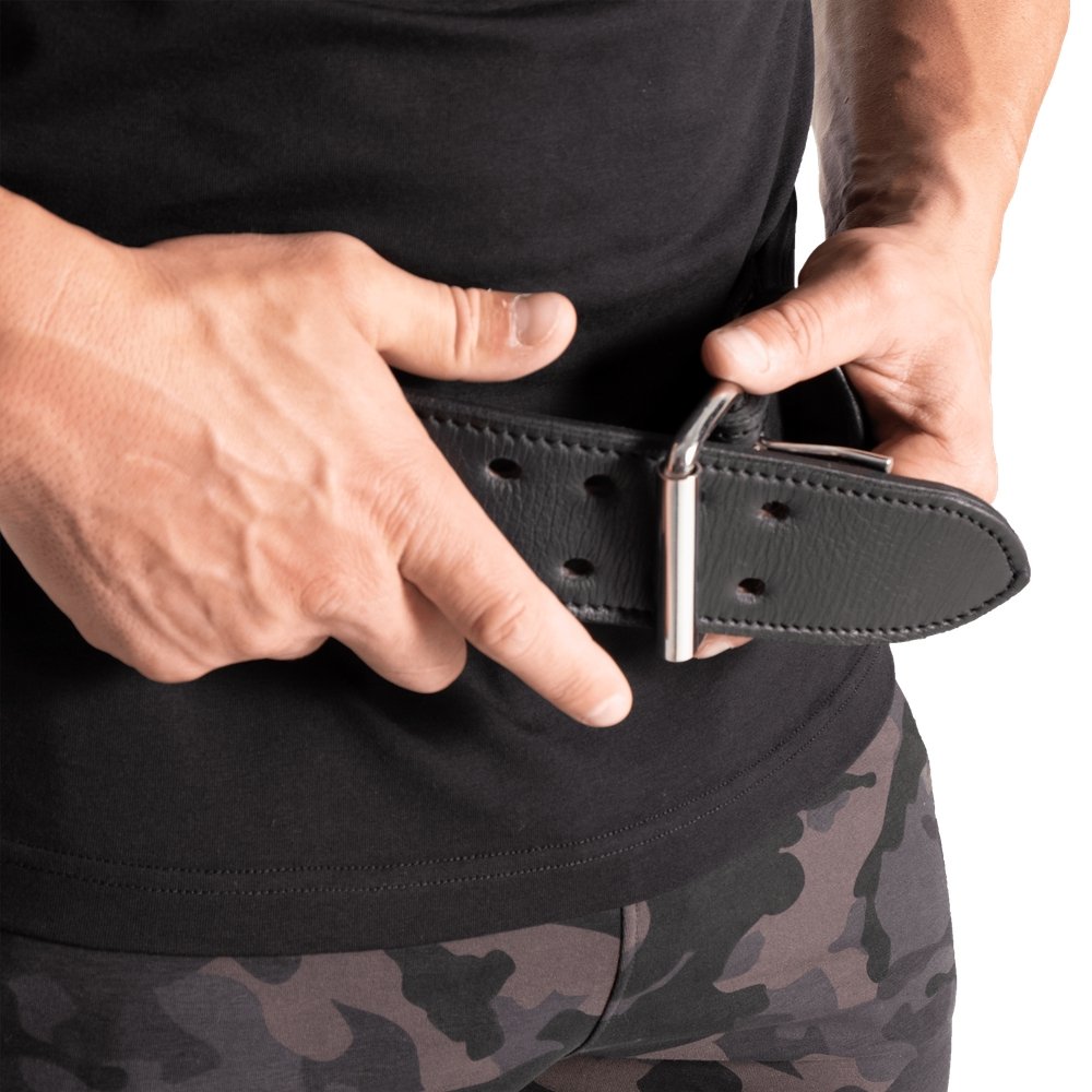 Better Bodies BB Lifting Belt for Weightlifting & Powerlifting - Premium Black Leather Gym Belt for Back Support & Strength Training - Ideal for CrossFit, Deadlifts & Squats