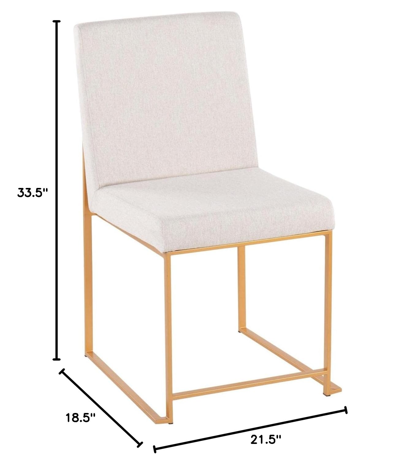 LumiSource High Back Fuji Dining Chair - Set of 2 Modern Upholstered Kitchen Chairs for Dining Table | Comfortable Contemporary Seating for Restaurants, Home Kitchen & Dining Room