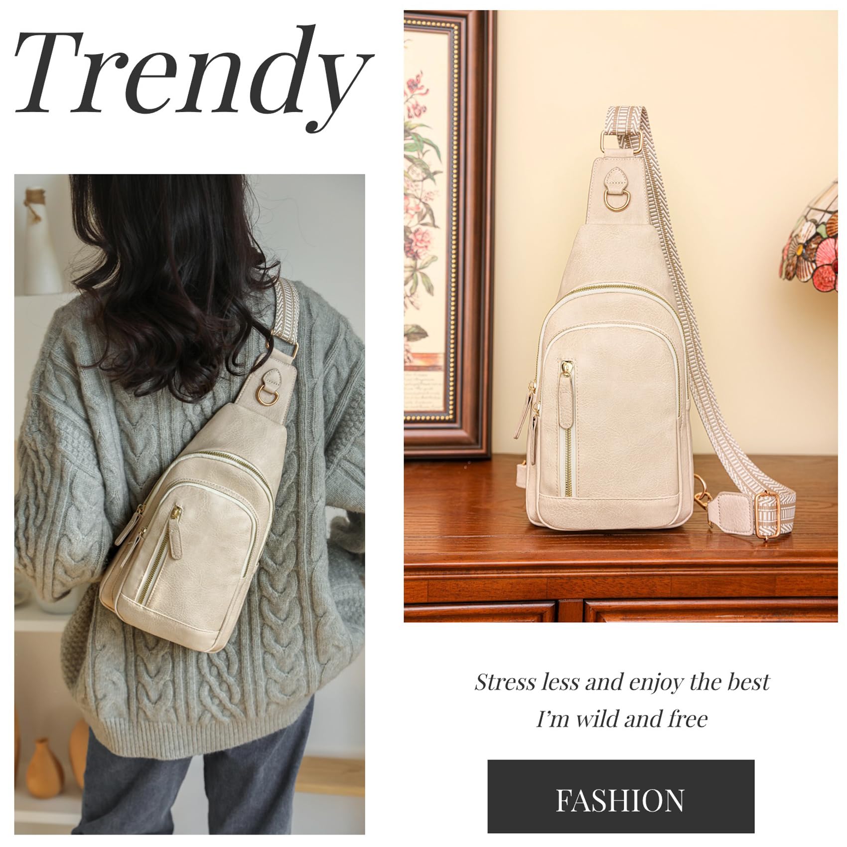 Seoky Women's Leather Crossbody Bag - Small Sling Shoulder Bag for Travel, Work & Daily Use | Stylish & Lightweight Purse for Outfits, Shopping & Weekend Getaways