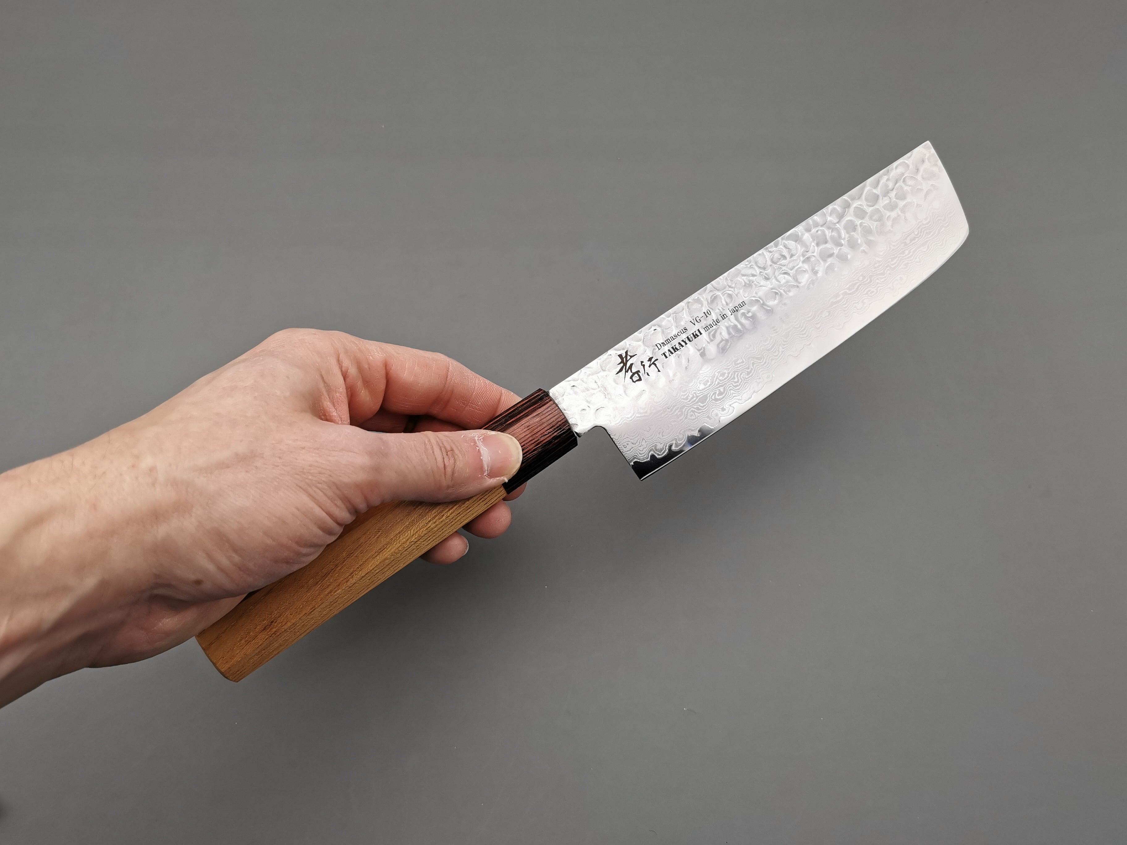 Premium Sakai Takayuki 33-Layer Damascus Nakiri Knife - Japanese Vegetable & Herb Chopping Knife for Professional Chefs & Home Cooking