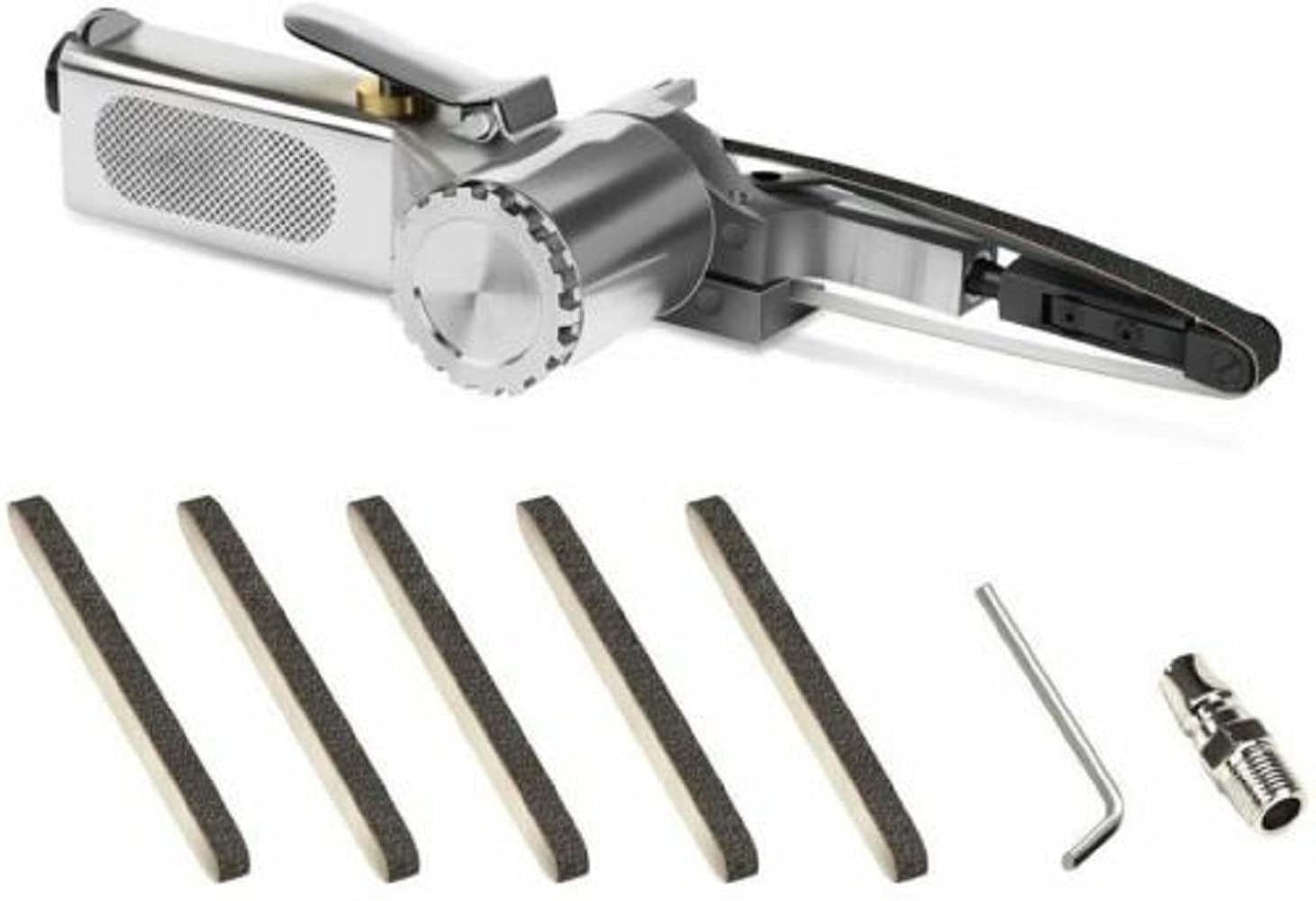 Jikkolumlukka Mini Air-Powered Belt Sander - Compact Pneumatic Sanding Grinder & File Tool for Metal, Woodworking, and DIY Projects