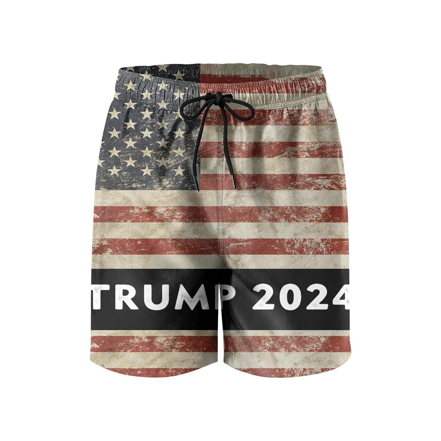 Trump 2024 Men's Swim Trunks - Quick Dry Breathable Swim Shorts for Men - Comfortable Board Shorts for Swimming, Beach & Pool - White