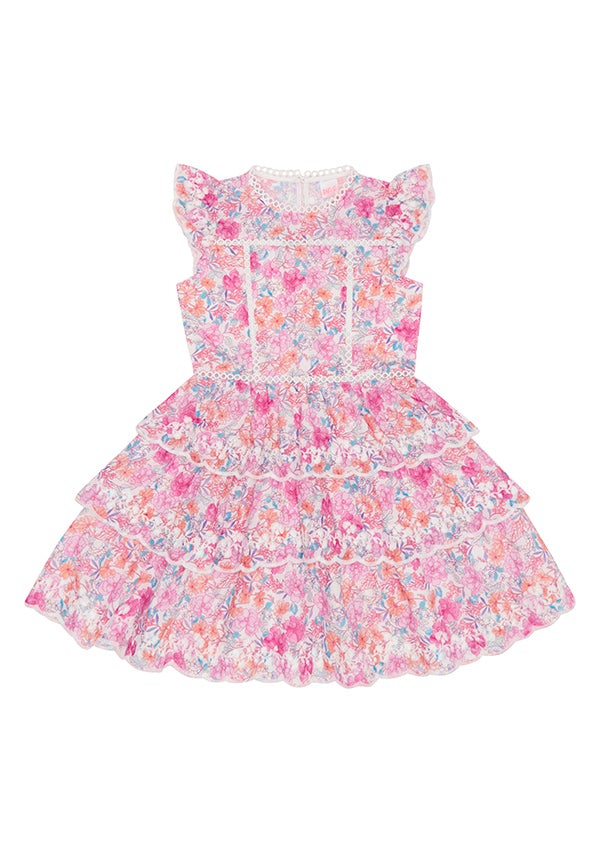 Girls Harlow Frill Dress Size 14 - Elegant Floral Print Party Dress for Birthday, Easter & Special Occasions