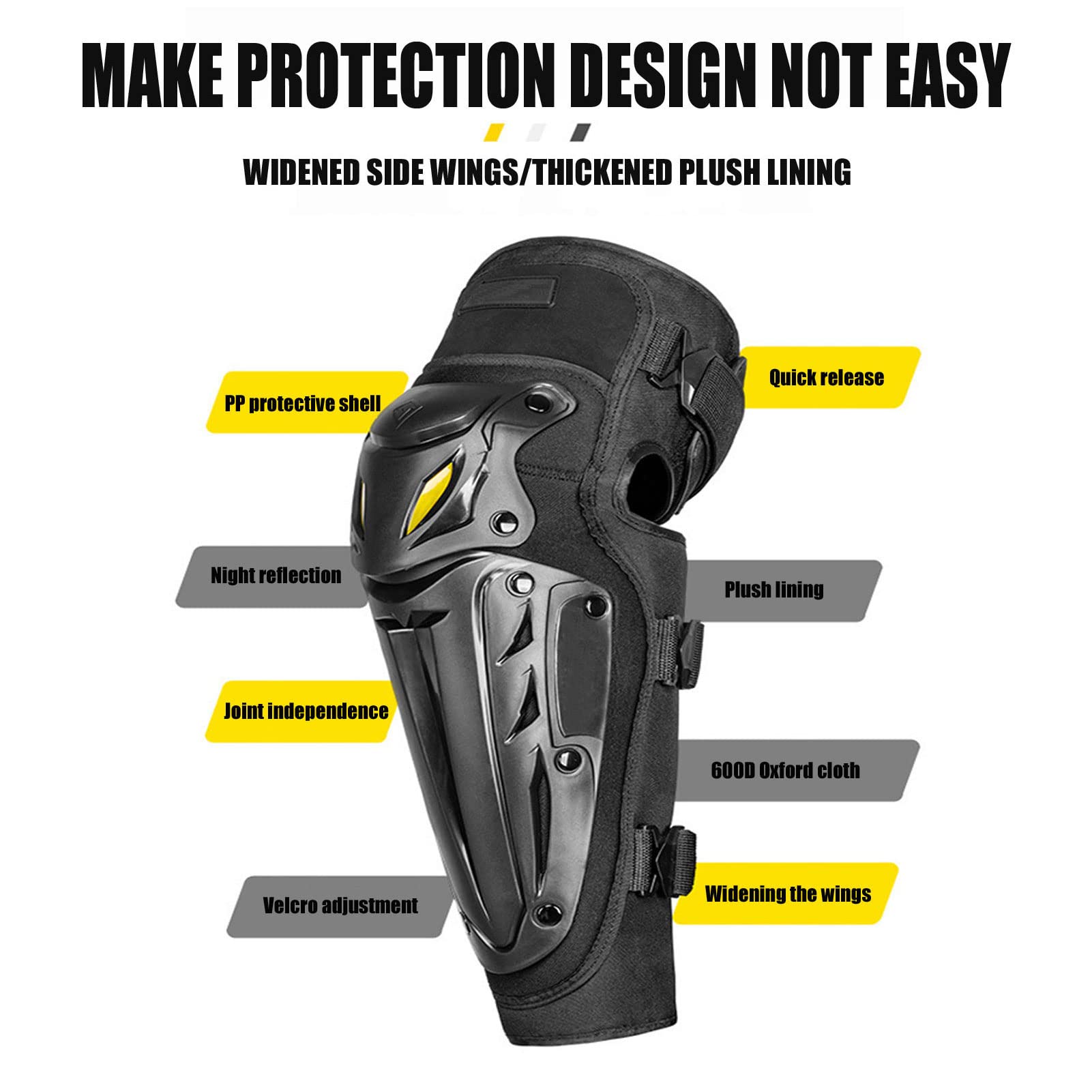 Motorcycle Knee & Elbow Pads Set - 4PC Motocross Racing Protective Gear for Outdoor Sports, Winter Windproof Safety Guards - Ideal for Dirt Bike Riding, MX Racing & Adventure Motorcycling