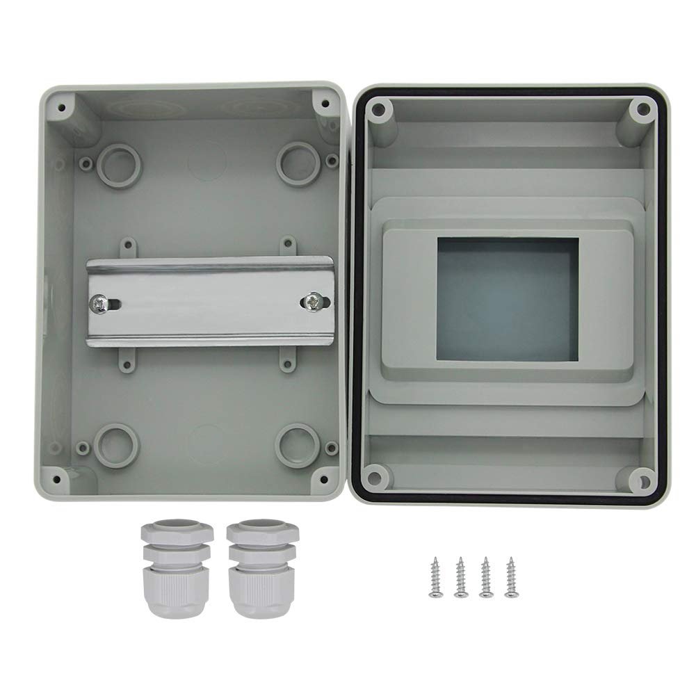 Auniwaig IP65 Transparent ABS Power Distribution Box - 160x120x95mm Wall-Mounted Circuit Breaker Protection Enclosure for Indoor Electrical Wiring | Perfect for Home, Garage & Workshop Electrical Safety