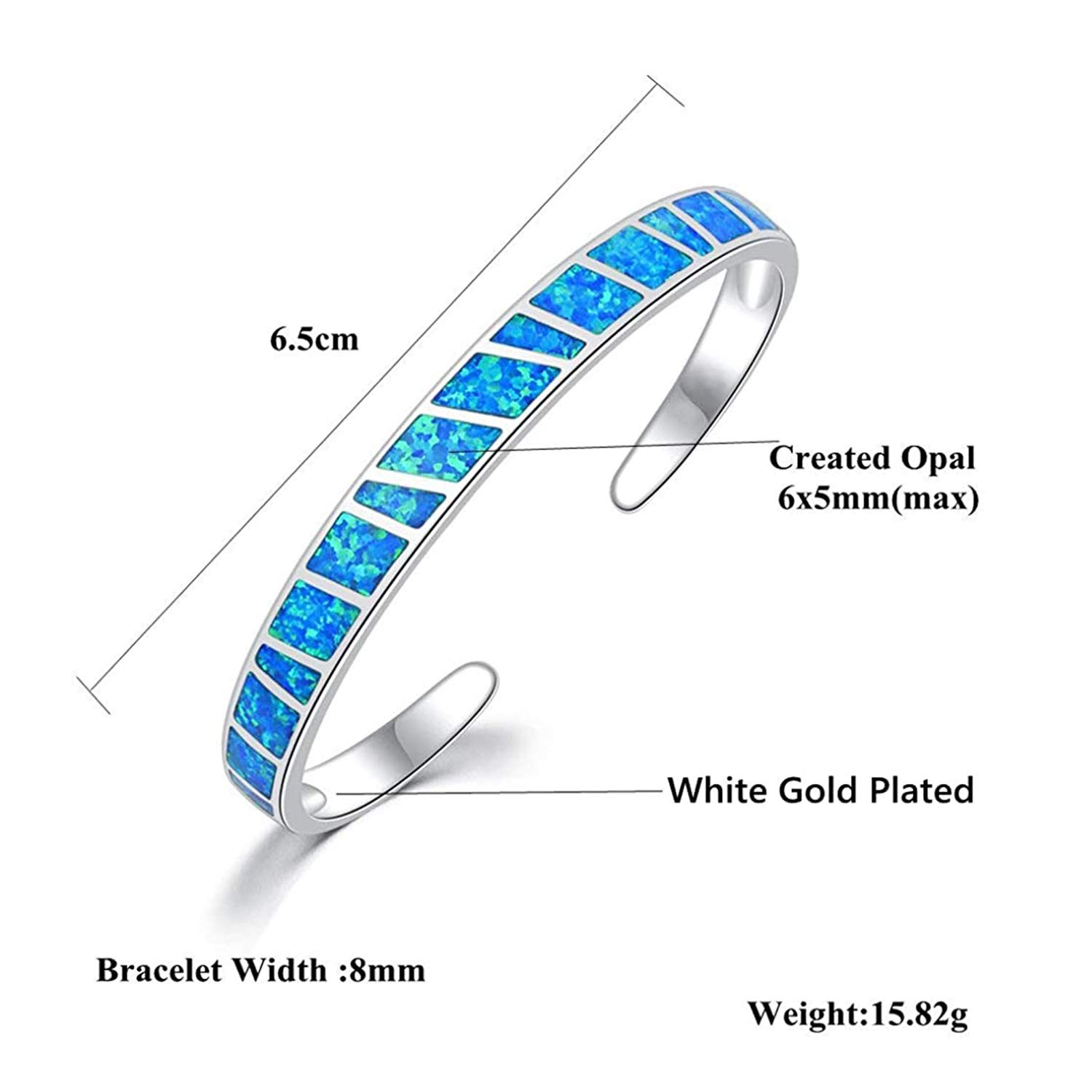 CiNily Women's Gold Plated Opal Cuff Bracelet - Hypoallergenic Gemstone Open Bangle for Ladies | Elegant Jewelry Gift for Birthday, Anniversary & Special Occasions