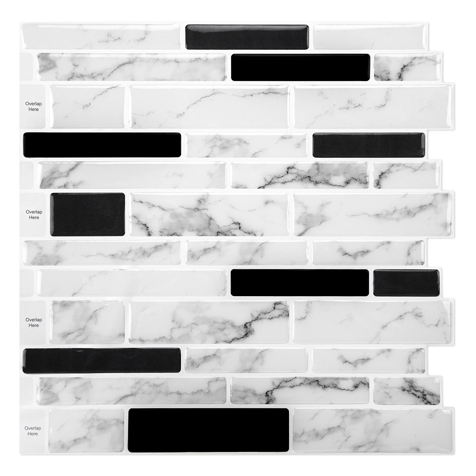 WOWSTAR 10-Sheet Peel and Stick Backsplash Tile - Self-Adhesive Kitchen Wall Tile (12