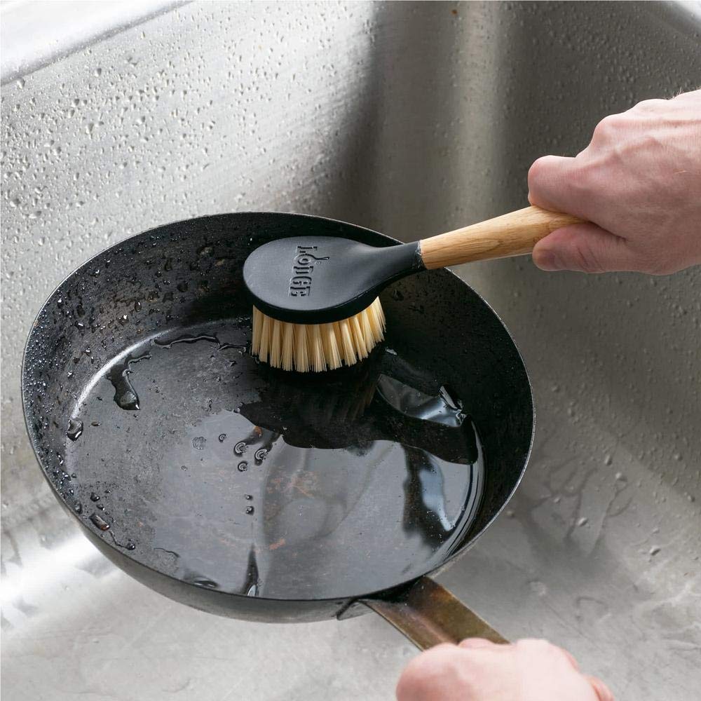 Lodge Cast Iron Scrub Brush 10 Inch - Set of 2 Heavy Duty Cleaning Brushes for Grill, Griddle, Cookware & Outdoor Camping Gear