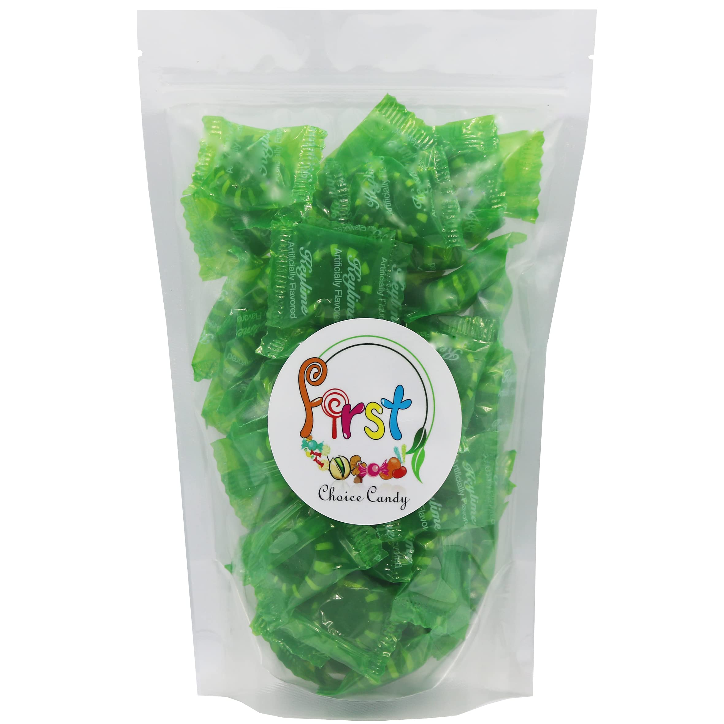 FirstChoiceCandy Individually Wrapped Hard Candy Disc Buttons - Key Lime Flavor, 2 Pound Bulk Bag | Perfect for Party Favors, Office Treats & Gift Baskets