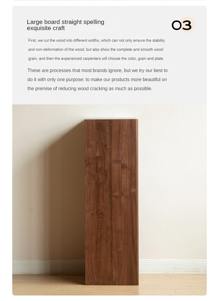 Premium Black Walnut Solid Wood Rock Slab Side Cabinet - Rustic Nightstand, Entryway Storage, or Living Room End Table - Handcrafted Furniture for Modern & Farmhouse Decor
