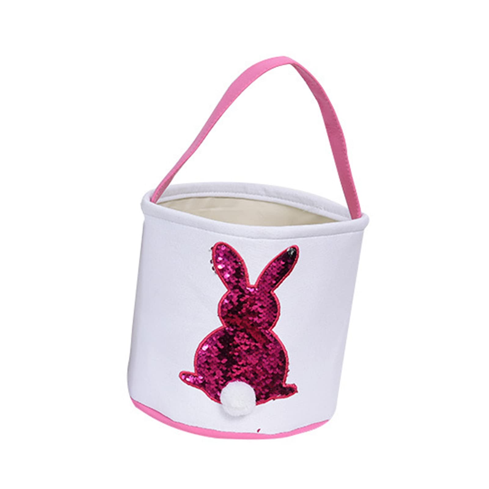 LAJIAO Easter Storage Basket - Canvas Bunny Pattern Egg Gift Bag for Kids, Holiday Decoration & Party Favors - Perfect for Easter Egg Hunts, Spring Decor & Festive Home Storage