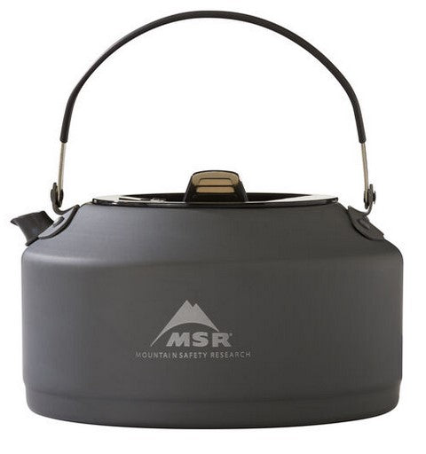 MSR Pika Teapot 1L - Lightweight Camping Tea Kettle for Backpacking, Hiking & Outdoor Adventures - Durable Stainless Steel with Heat-Resistant Handle - Perfect for Boiling Water on Stoves or Campfires