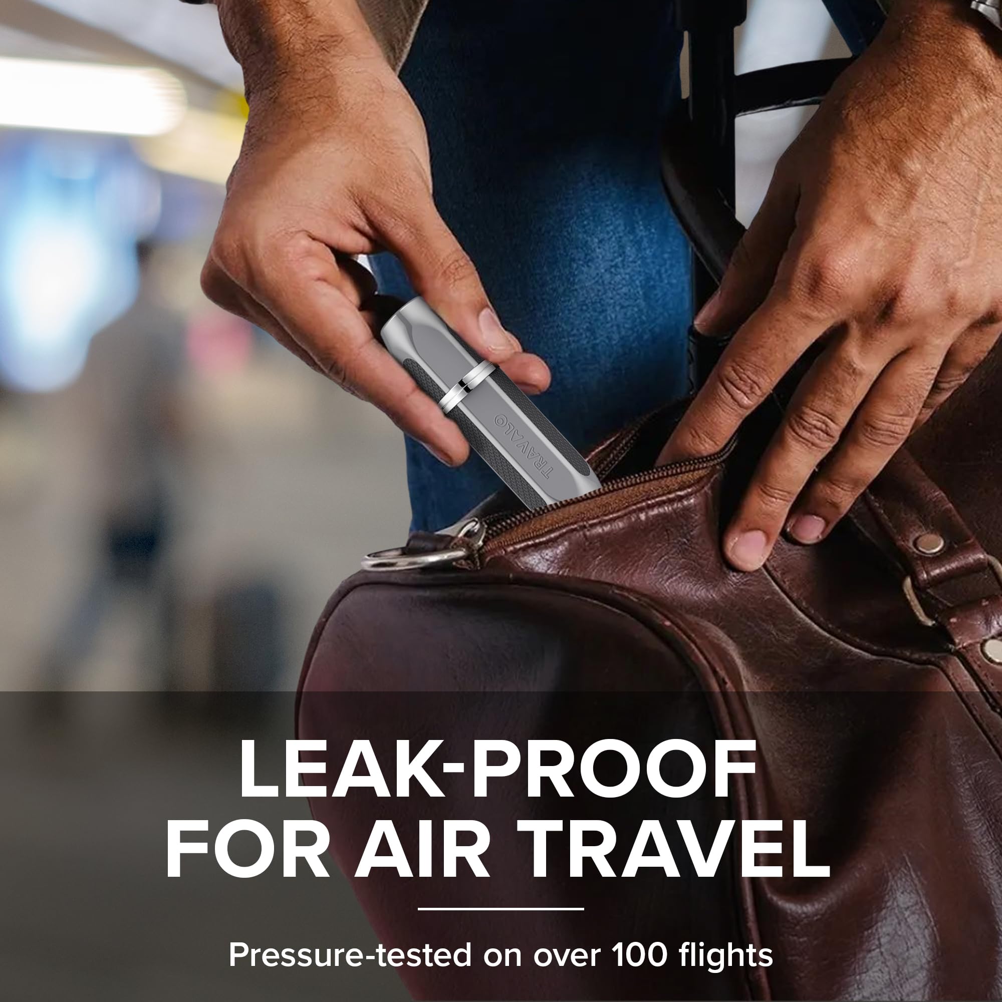 TSA Approved Travalo Vector Perfume Atomizer Bundle - Refillable Mini Sprayer for Cologne & Aftershave | Lightweight Metal Case in Silver, Blue, Black (3 Pack, 0.17oz) - Perfect for Travel, Gym & On-The-Go Fragrance Touch-Ups