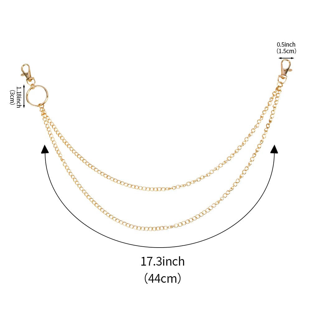 3-Piece Stylish Jeans Chains for Men & Women - Trendy Wallet & Pants Accessories - Perfect for Casual Outfits, Hip-Hop Fashion & Streetwear Looks