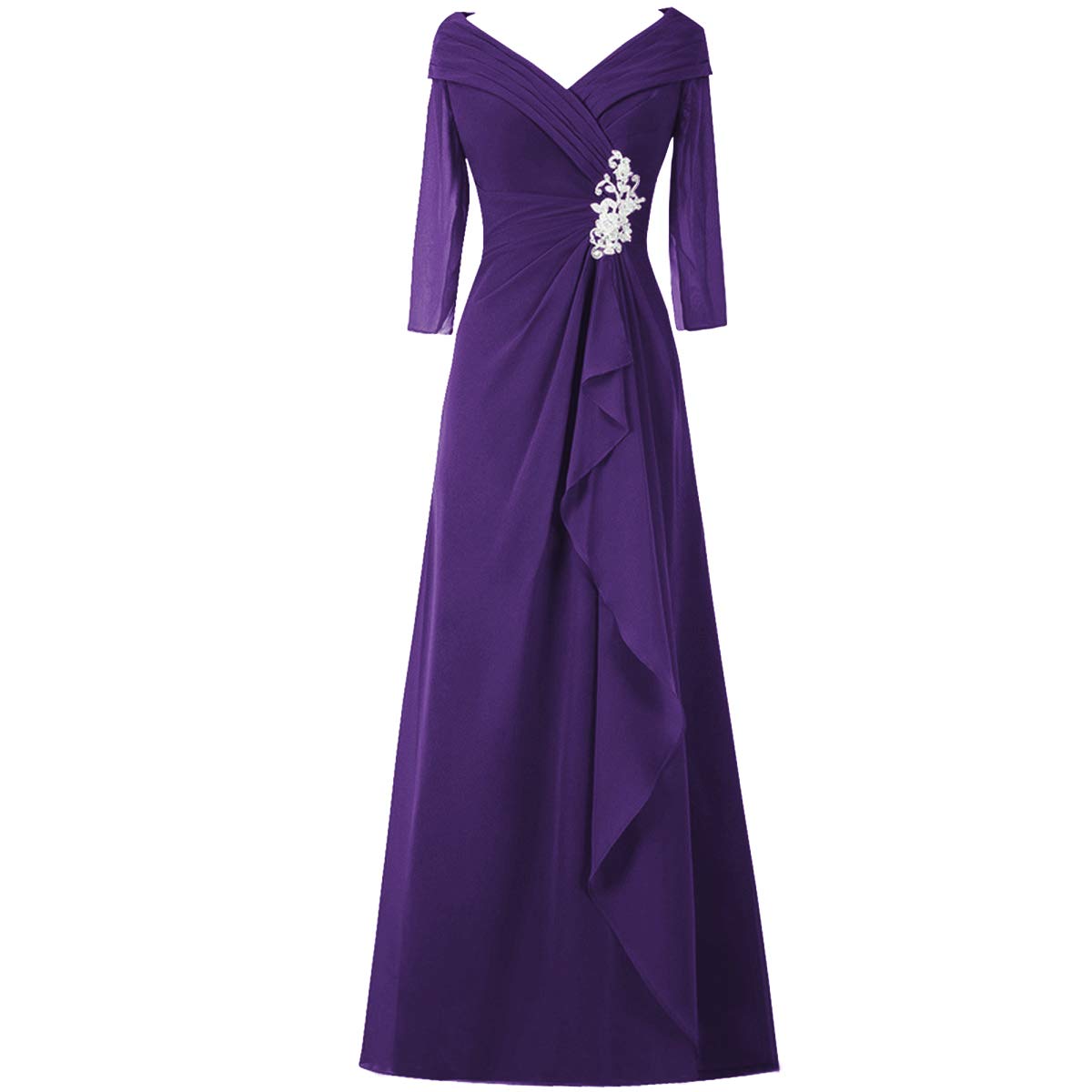 Elegant Chiffon Mother of The Bride Dresses - Lace Wedding Guest Evening Gowns for Women with Half Sleeves | Perfect for Weddings, Formal Events & Special Occasions