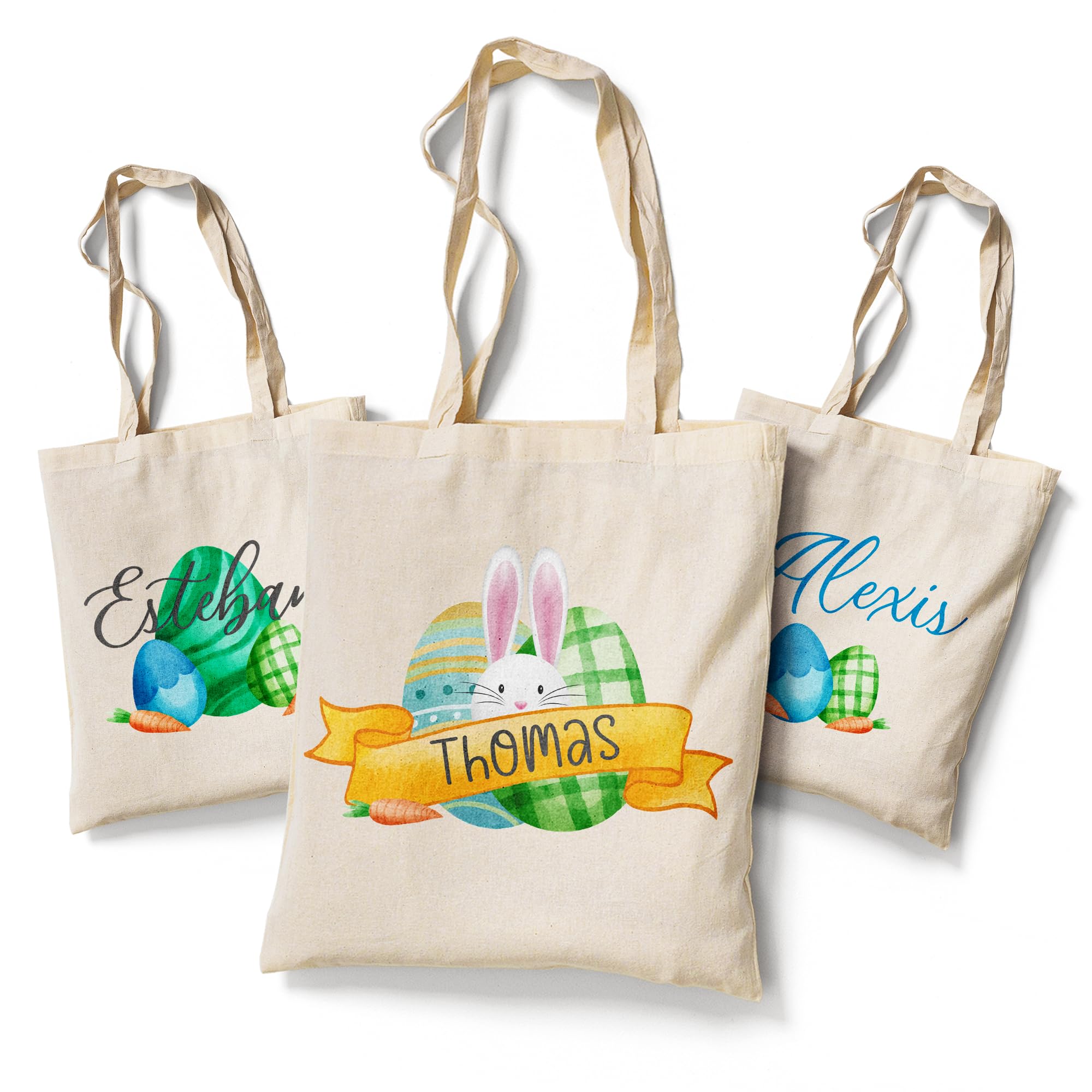 Personalized Easter Basket & Custom Easter Tote Bags for Kids - Bulk Options Available | Custom Name Easter Gifts for Boys, Girls, Babies & Toddlers | Perfect for Easter Egg Hunts, Church Events & Spring Celebrations
