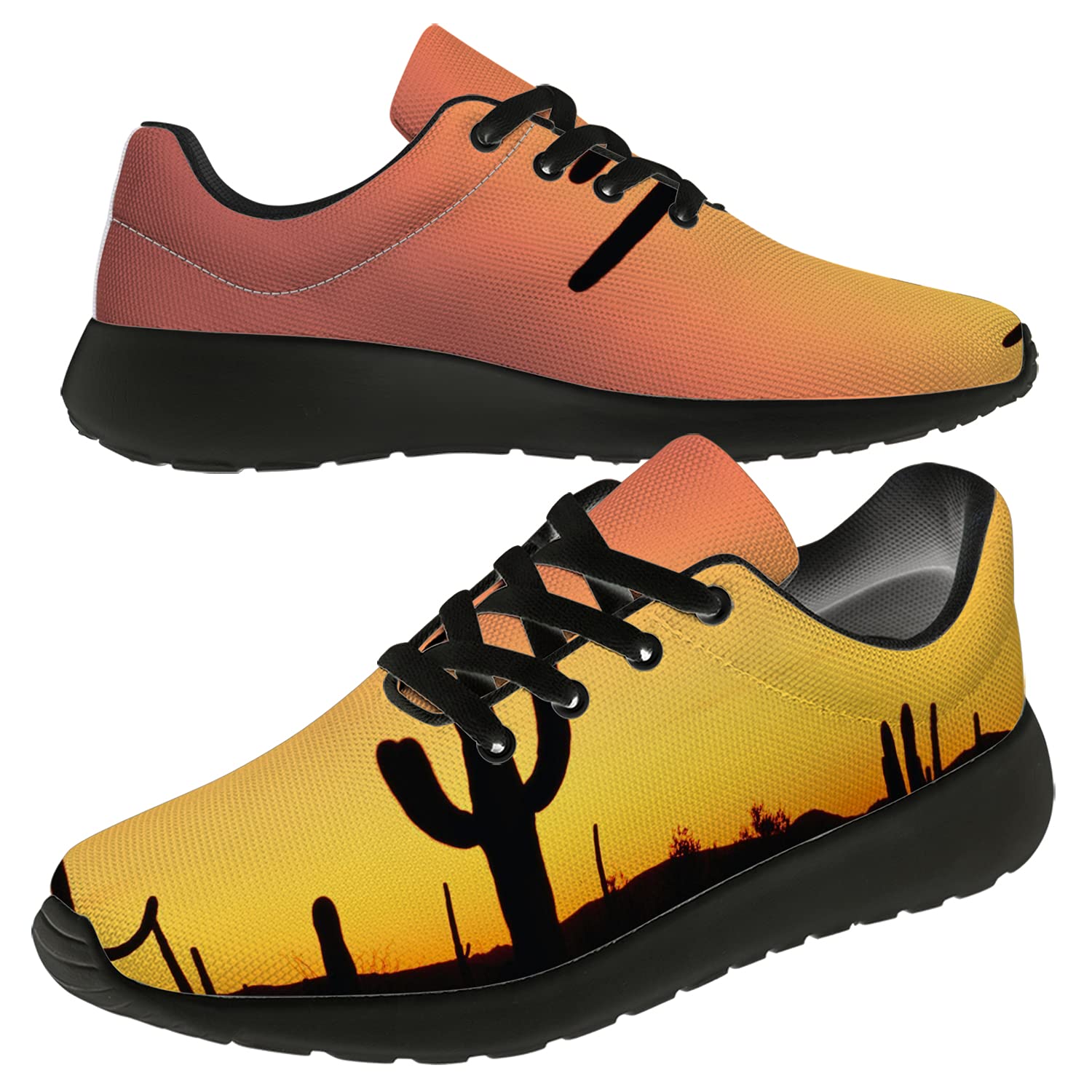 3D Print Cactus Running Shoes for Women & Men - Breathable Athletic Tennis Sneakers, Black Desert Cactus Walking Golf Shoes - Perfect Holiday Gifts (US Size 12 Women/10.5 Men) - Ideal for Jogging, Gym Workouts & Casual Wear