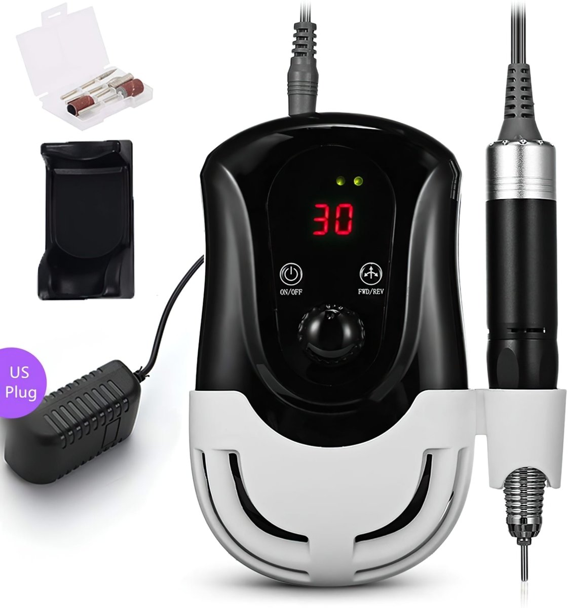 Professional 30000 RPM Electric Nail Drill Machine - High Speed Manicure Pedicure Tool for Salon & Home Nail Care, Perfect for Acrylics, Gels & Natural Nails
