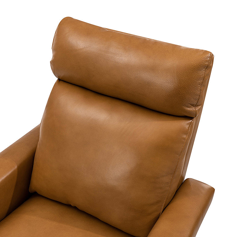 Premium Genuine Leather Power Recliner with Solid Wood Frame - Electric Massage Chair for Living Room, Home Theater & Office - Comfortable Modern Reclining Sofa with USB Charger