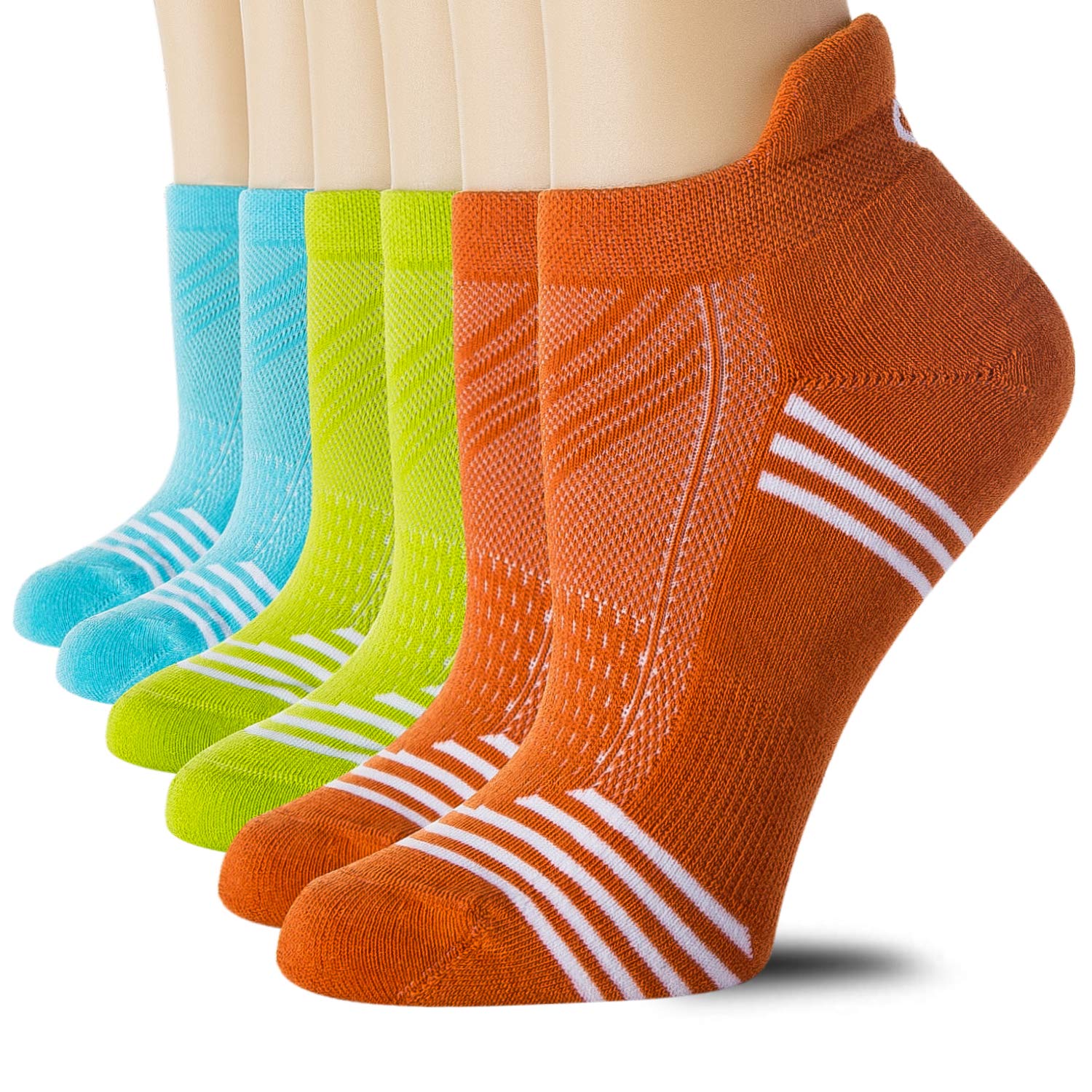 CelerSport 6 Pack Women's Low Cut Athletic Ankle Socks with Tab - Breathable Running Socks with Cushioning for Workout, Gym & Everyday Comfort