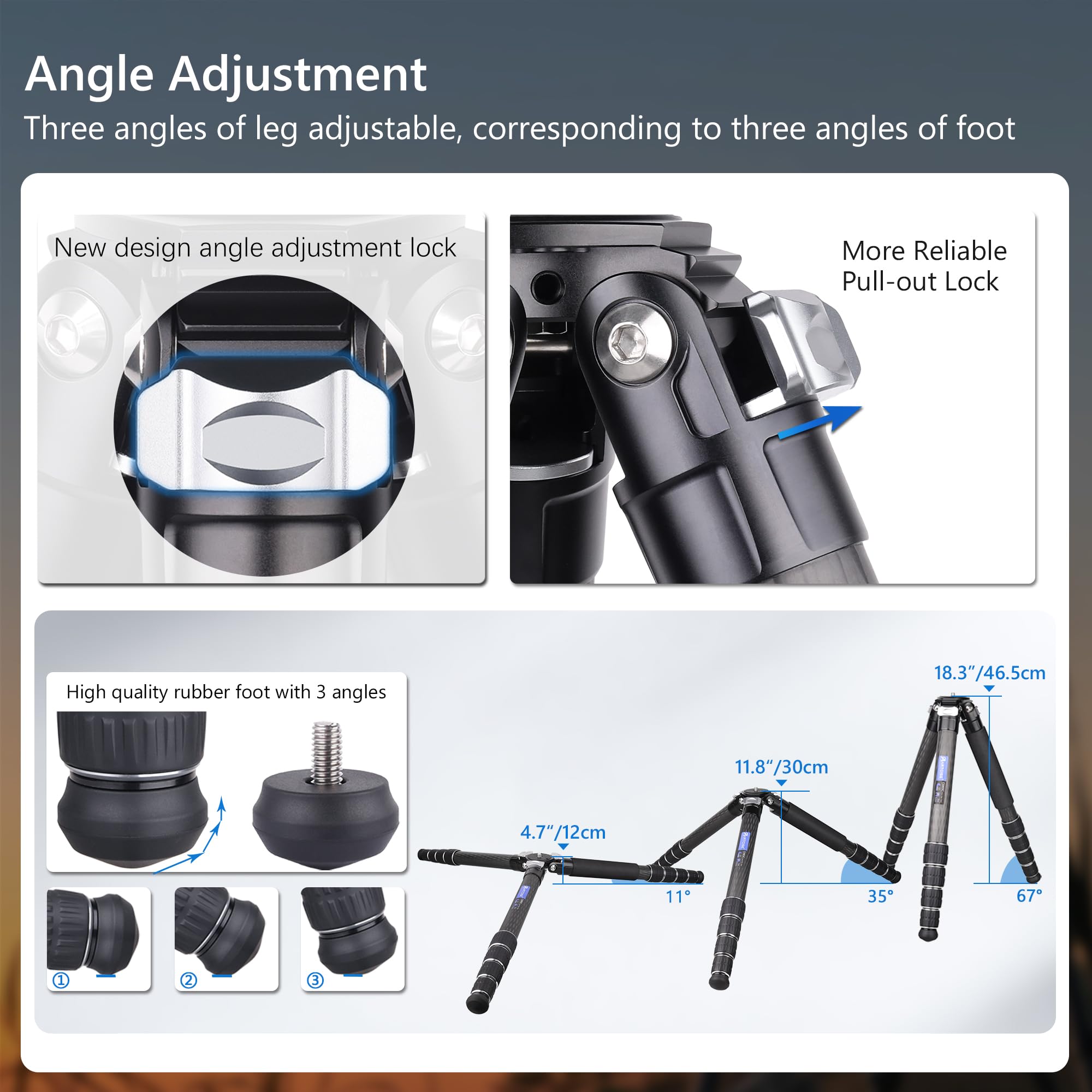 ARTCISE 78'' Professional Carbon Fiber Tripod for DSLR Cameras - Heavy Duty 10-Layer Carbon Fiber Tube, 5-Section with 40mm Max Tube Diameter, Supports 88lbs/40kg - Perfect for Outdoor Photography, Travel Vlogging & Studio Shooting