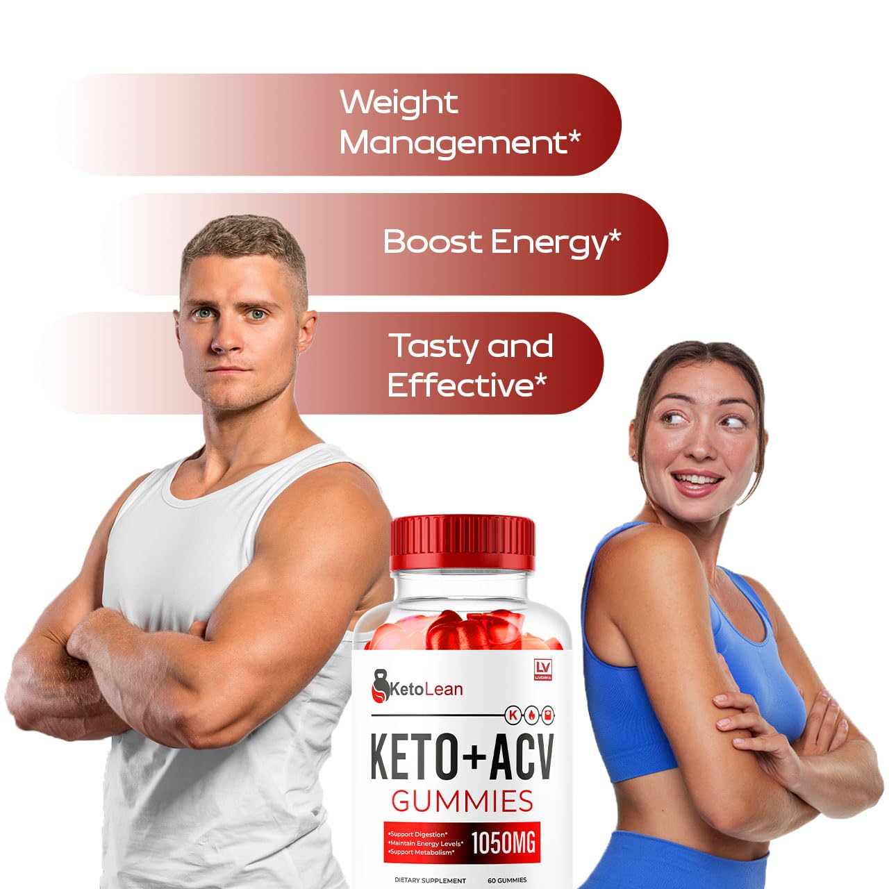 (2 Pack) Keto Lean ACV Gummies 1050mg - Apple Cider Vinegar Keto Supplement for Weight Loss & Energy Boost - 120 Gummies (2 Month Supply) - Perfect for Ketogenic Diet & Healthy Lifestyle