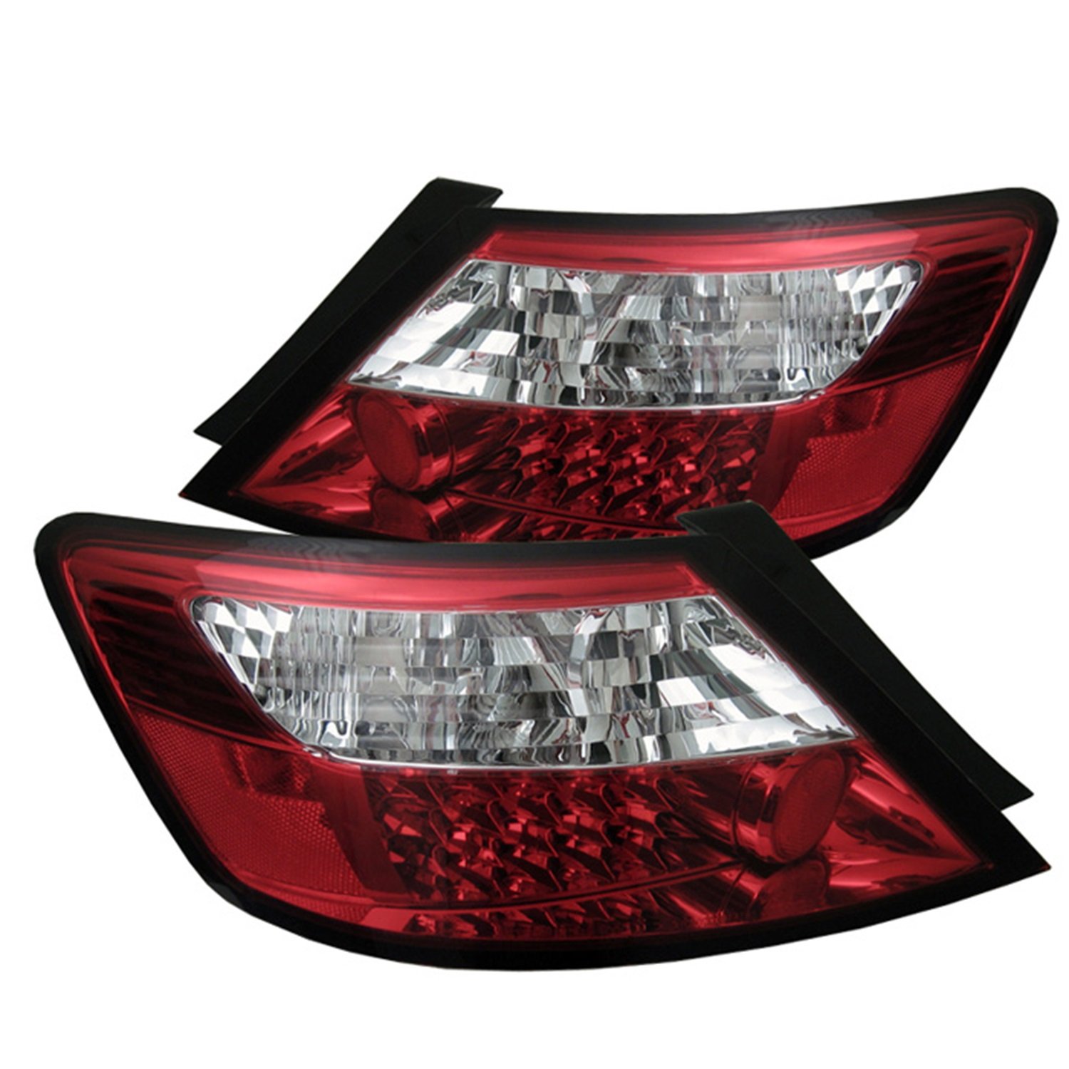 Spyder LED Tail Lights for Honda Civic 2006-2008 2-Door - Red & Clear Lenses | Enhanced Night Visibility & Style Upgrade