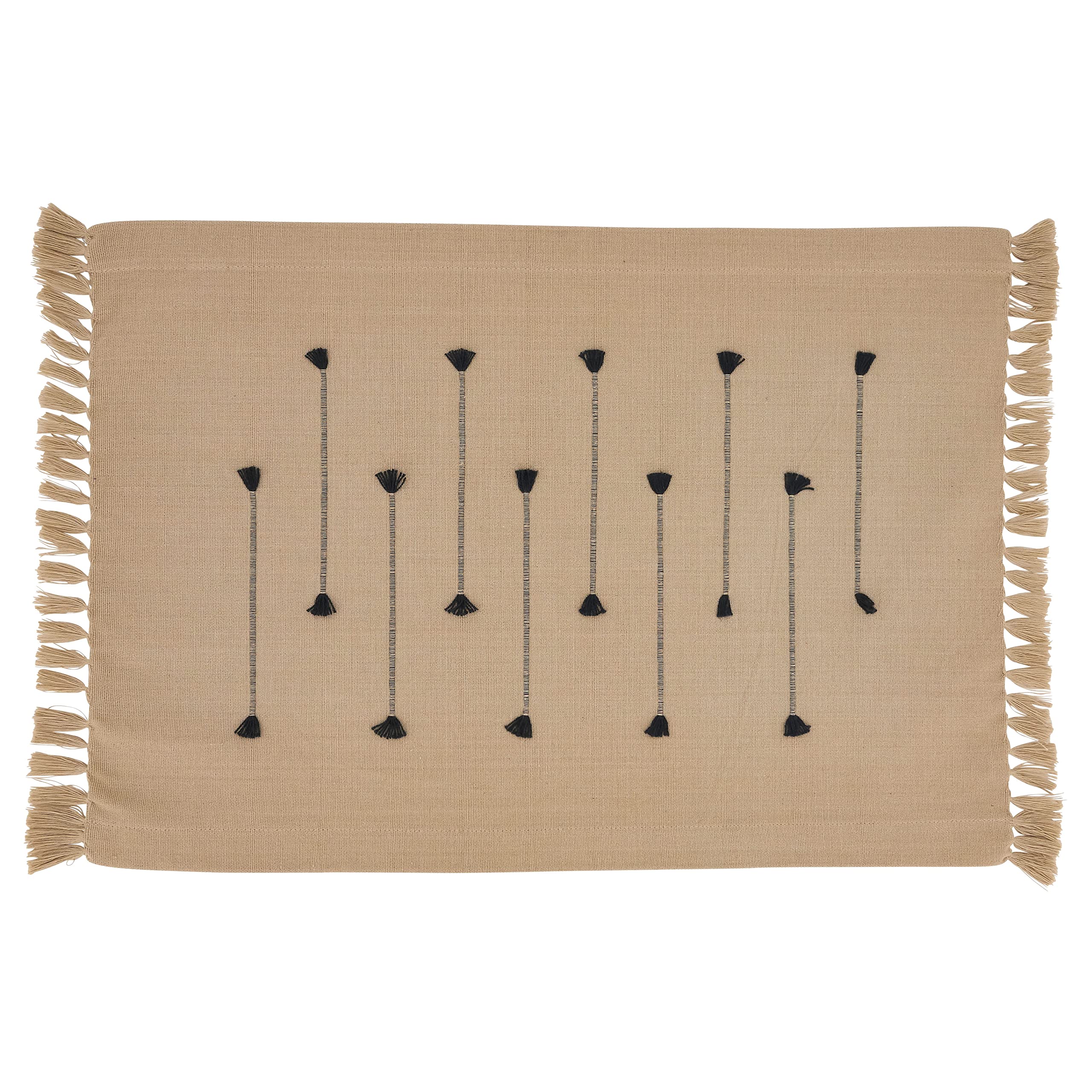 Bohemian Fringe Line Placemats Set of 4 - Colorful Cotton Table Mats for Dining Room Decor, Kitchen Table Setting, and Party Decorations