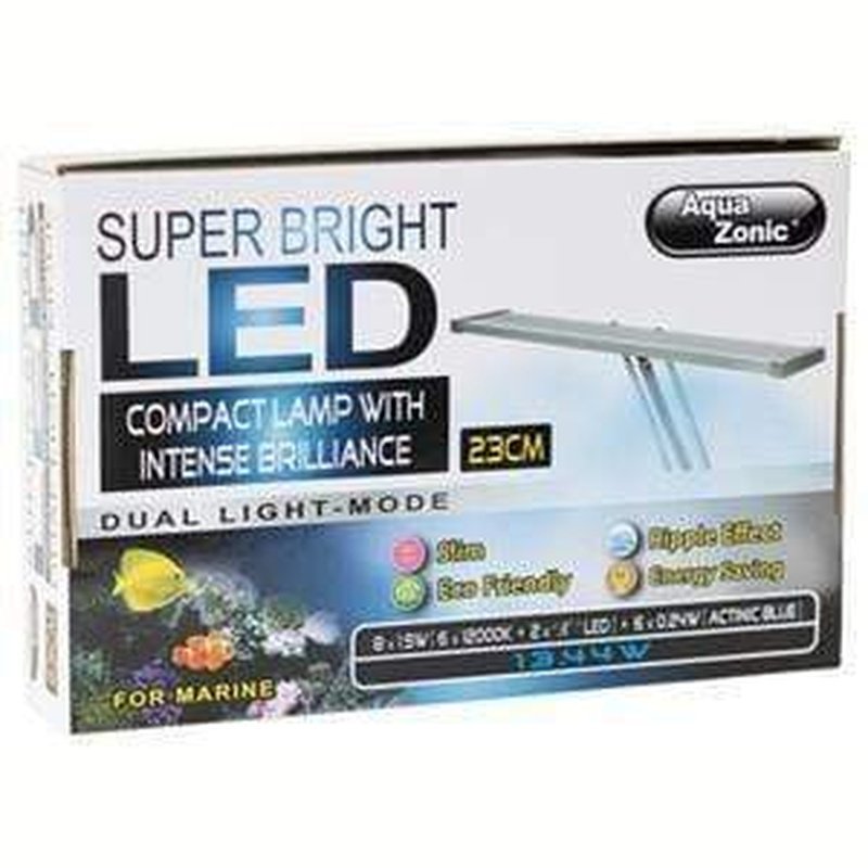 Aqua Zonic Super Bright LED Clamp Light - 27cm Adjustable Marine Aquarium Lighting for Coral Reef, Fish Tank, and Aquatic Plants | Perfect for Saltwater & Freshwater Tanks
