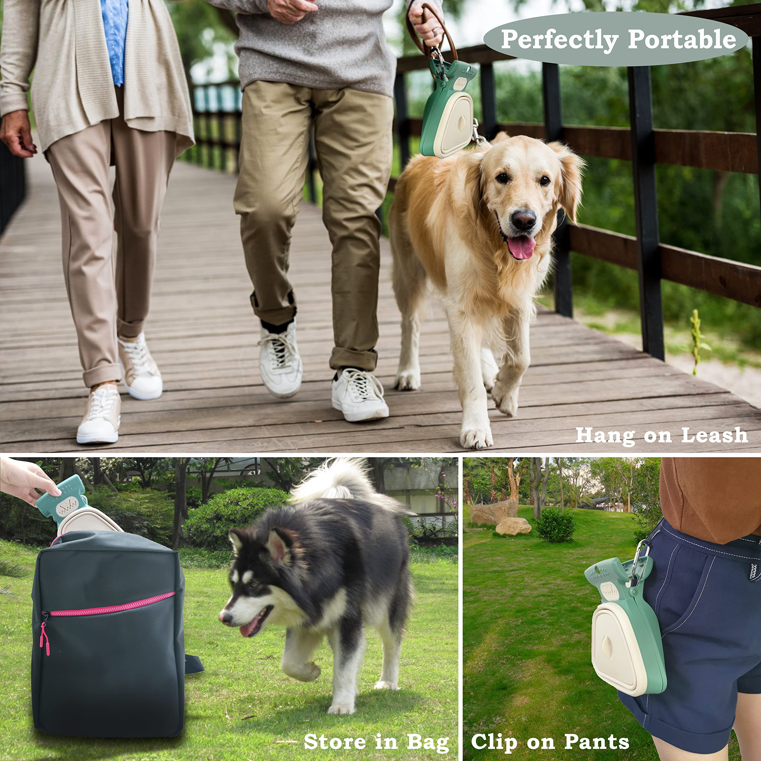 Portable Dog Pooper Scooper with Waste Bags - Handheld Poop Scoop for Large & Small Dogs - Includes Container & 30 Pet Waste Bags - Ideal for Walking, Yard Cleanup & Outdoor Travel