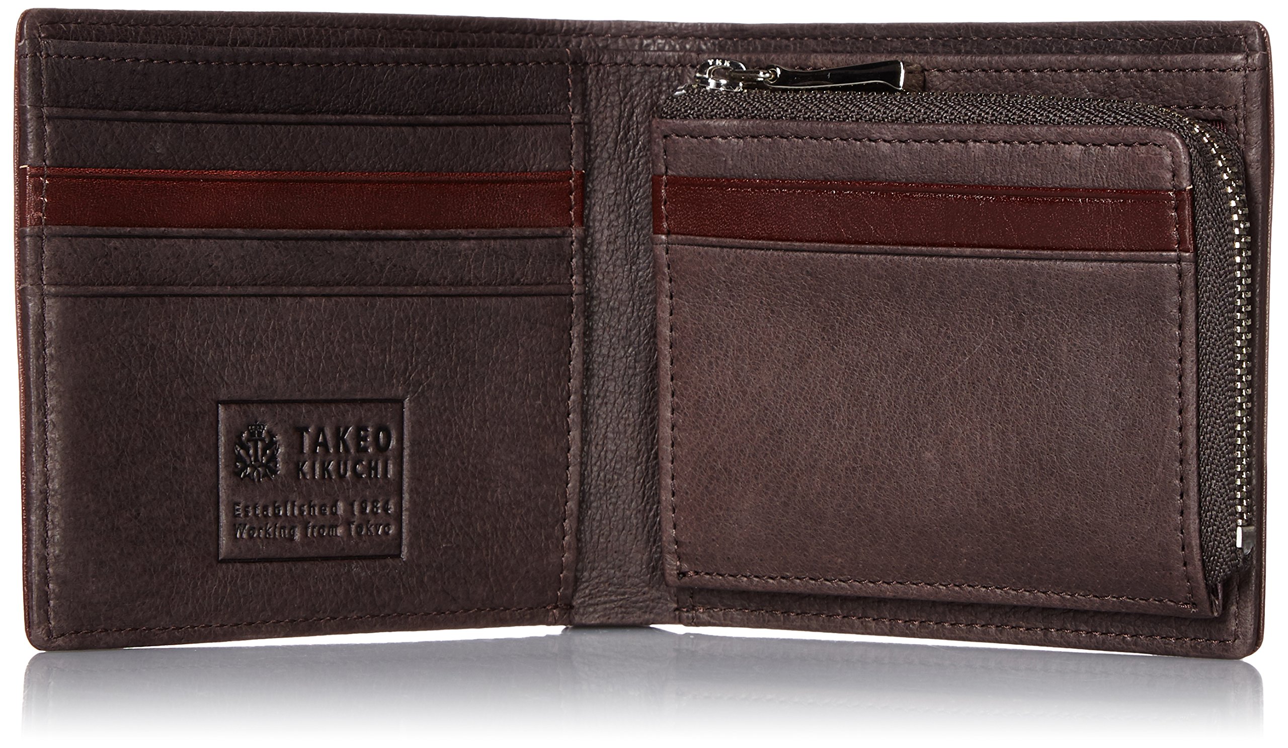 TAKEO KIKUCHI Genuine Leather Men's Wallet - Slim Bifold RFID Blocking Credit Card Holder for Everyday Use & Travel