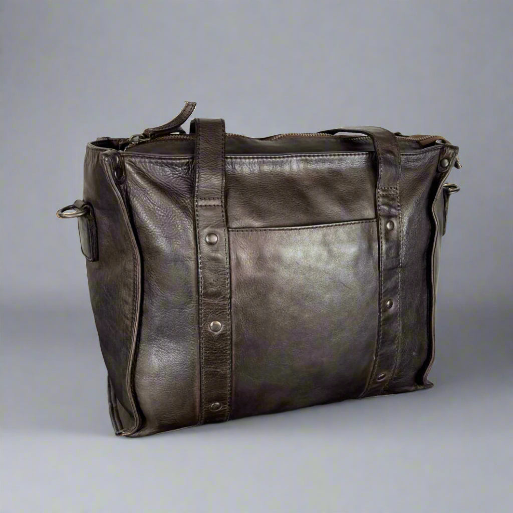 Stylish MET Studded Leather Handbag with Dual Handles - Perfect for Women's Fashion, Office & Evening Events