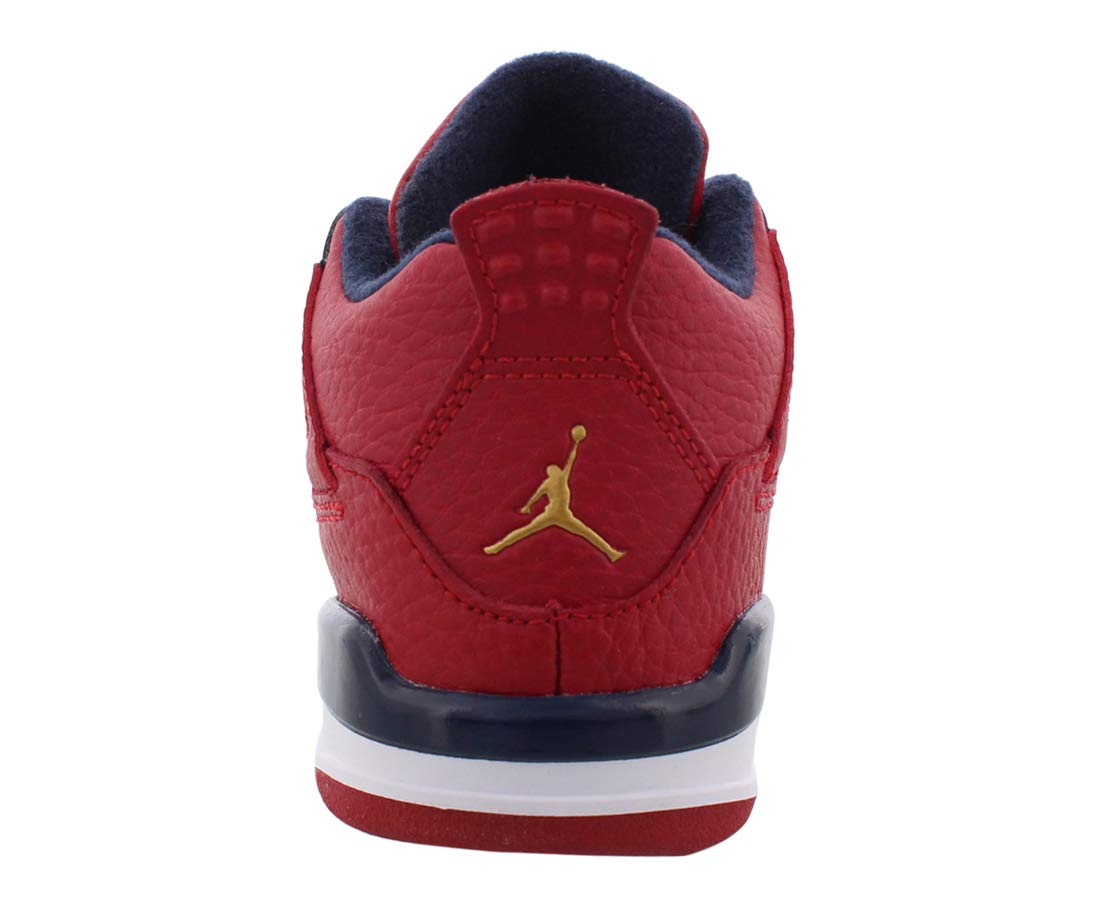 Jordan Retro 4 FIBA Gym Red Obsidian White Basketball Shoes for Toddlers - Size 8 M US - Perfect for Playground, Gym & Casual Wear