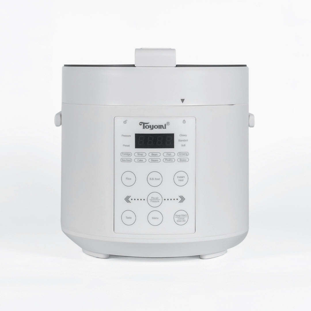 TOYOMI 2L Electric Pressure Cooker and Rice Cooker Combo with Duo Pot PC 2001 + 3.2L Matte Air Fryer AF 3255 Bundle Set - Perfect for Small Kitchens, Dorms, and Quick Healthy Meals