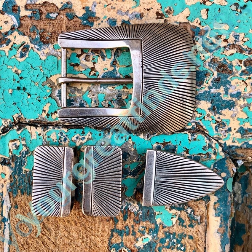 Sterling Silver Ranger Buckle Set - Navajo & Uncle Sam Western Style Belt Buckle for Men | Perfect for Cowboy Boots, Jeans & Western Fashion Outfits