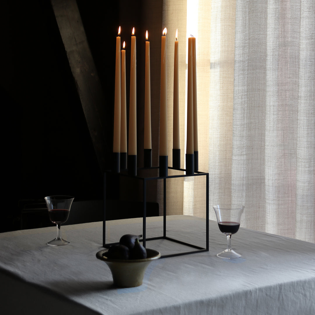 Kubus 8 Candle Holder - Modern Geometric Glass Candle Stand for Home Decor, Wedding Centerpieces & Romantic Dinner Ambiance