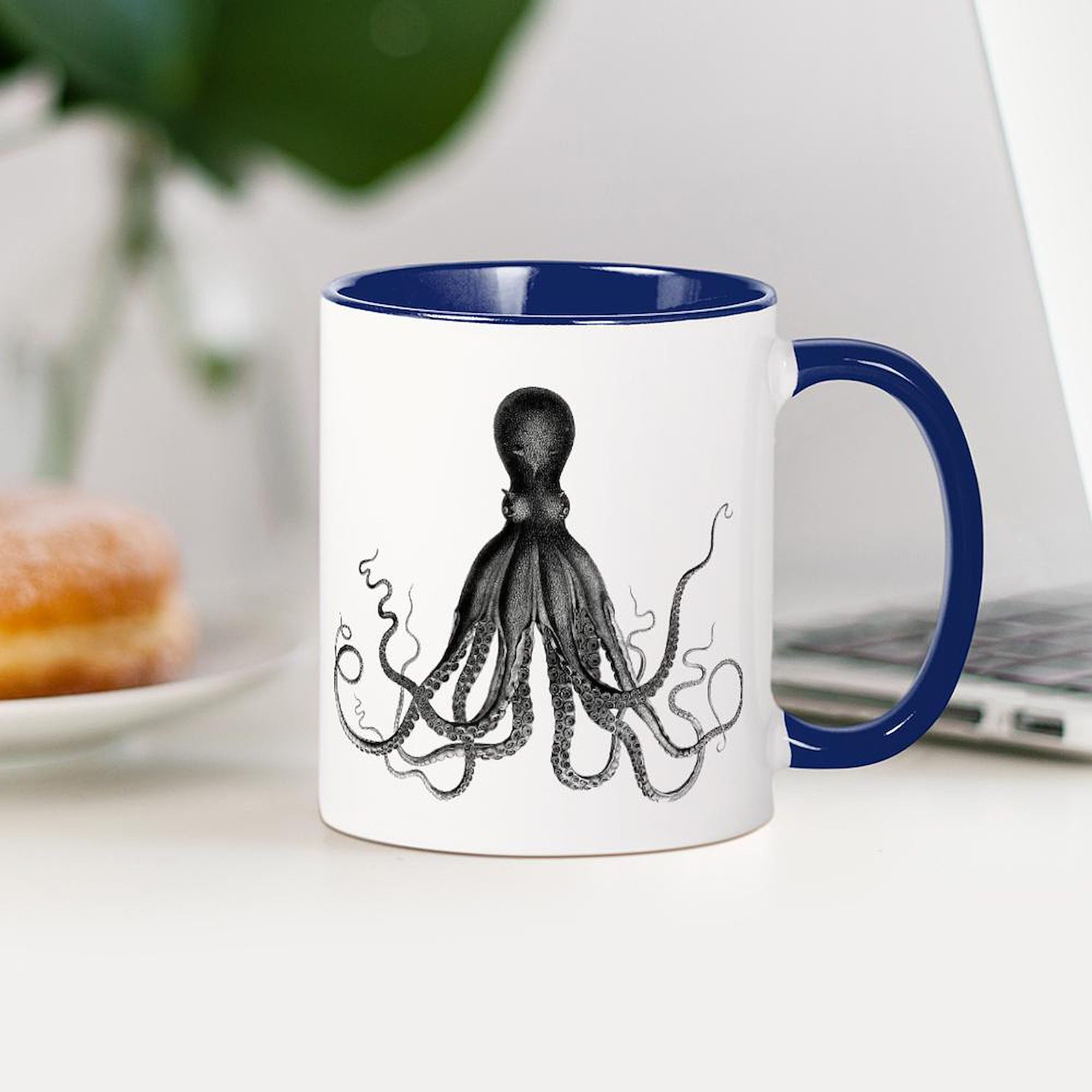 Vintage Octopus Coffee Mug 11 oz (325 ml) - Ceramic Tea Cup with Handle - Perfect for Home, Office & Gifts - Unique Sea Creature Design for Coffee & Tea Lovers