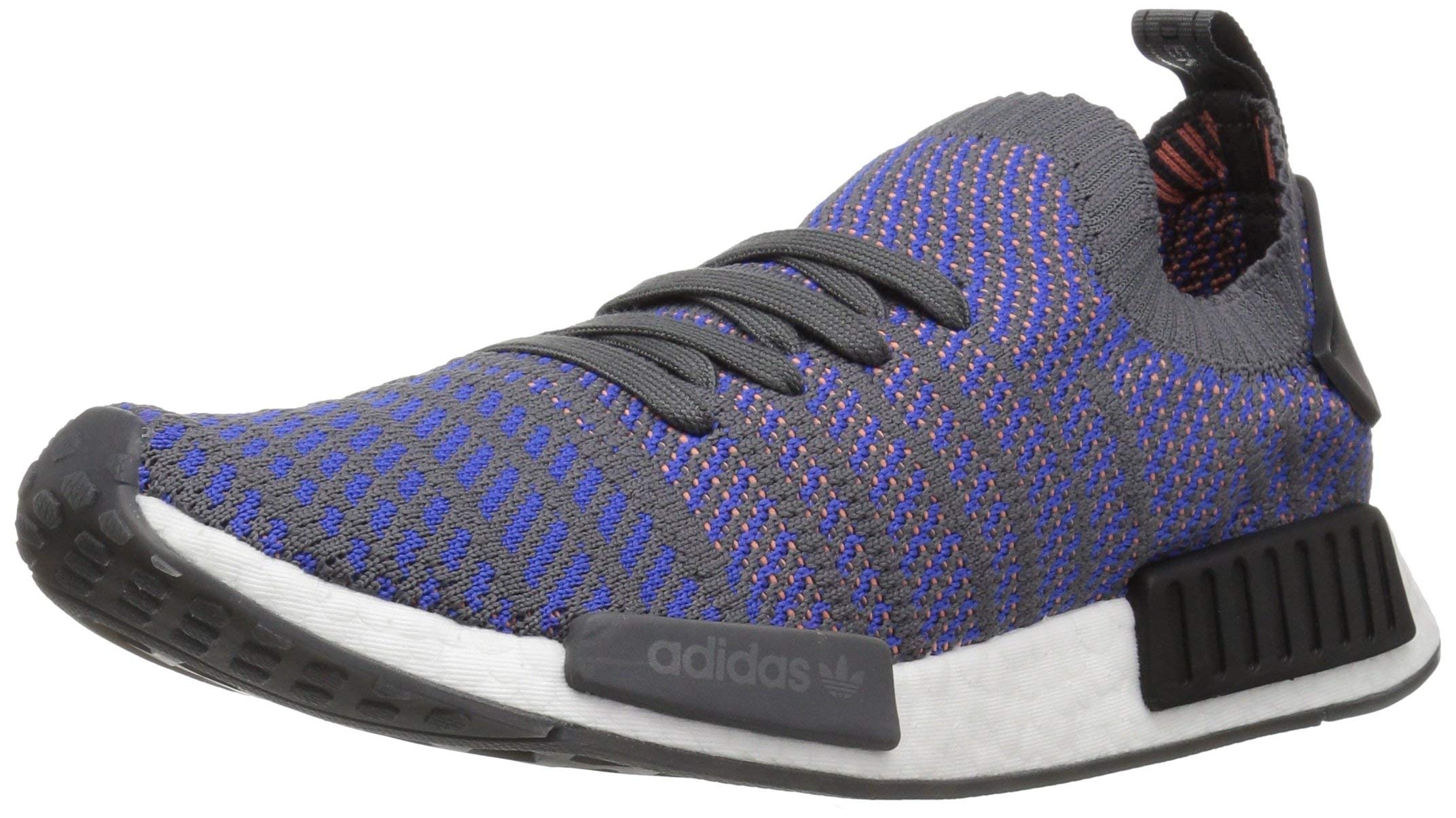 adidas Originals Men's NMD_R1 STLT Primeknit Running Shoes - Hi-Res Blue/Black/Chalk Coral - Size 7.5 | Lightweight & Breathable for Running, Gym Workouts & Casual Wear