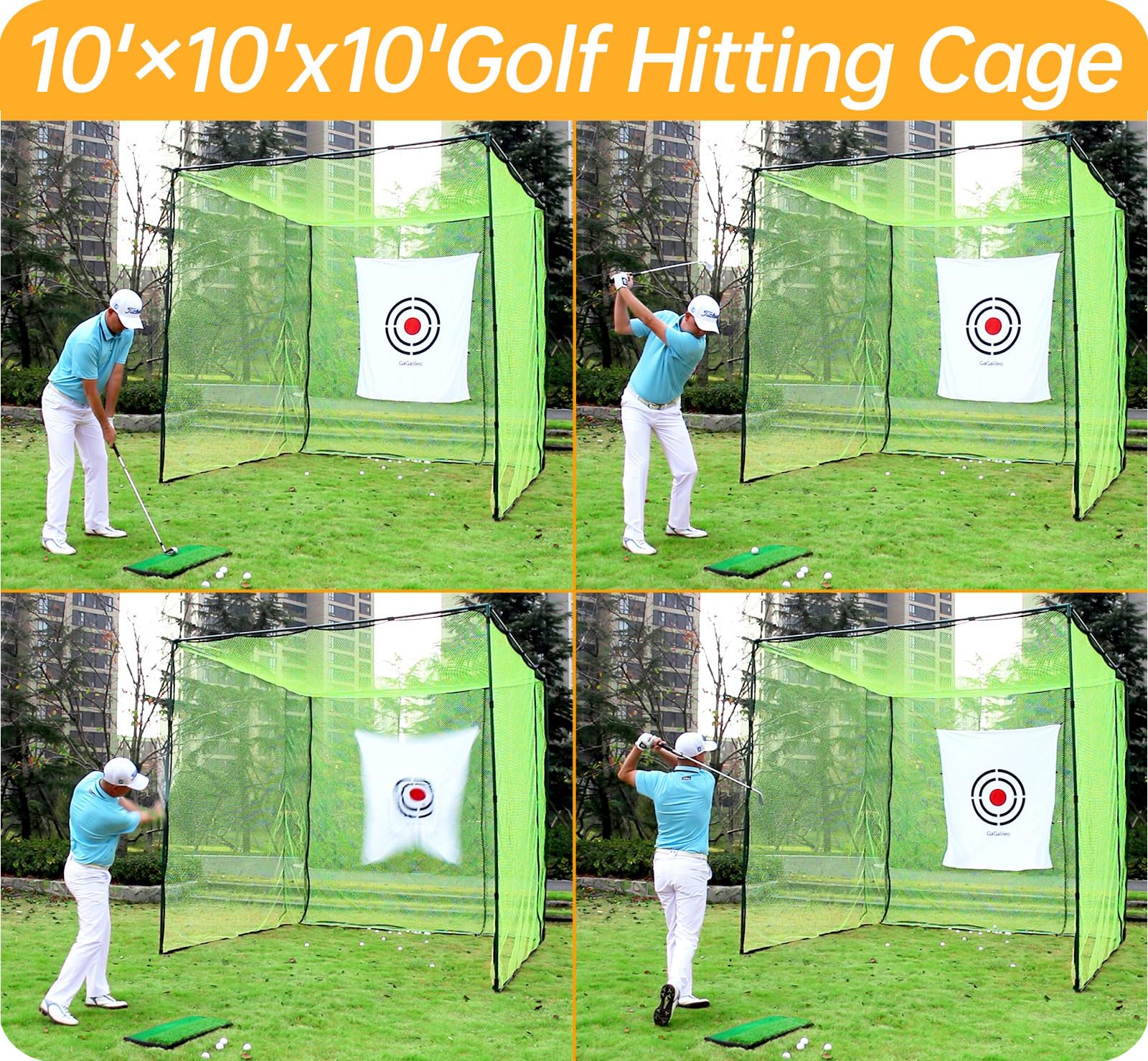 Premium Heavy Duty Golf Practice Hitting Net for Backyard & Indoor Use - Portable Golf Driving Cage with Sturdy Frame - Perfect for Home Training, Driving Range Practice & Backyard Golf Sessions