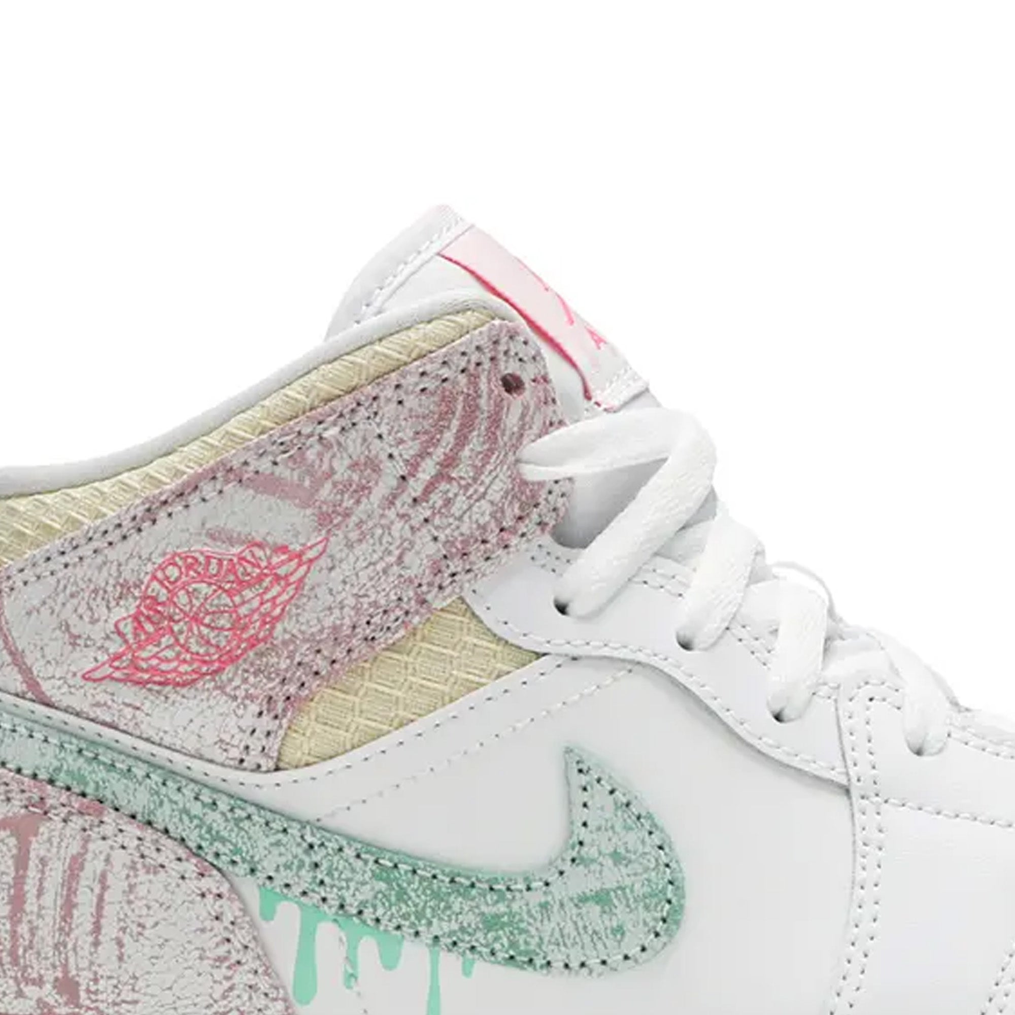 Air Jordan 1 Mid 'Paint Drip' GS Basketball Shoes for Girls - Stylish Sneakers for School, Sports & Street Fashion