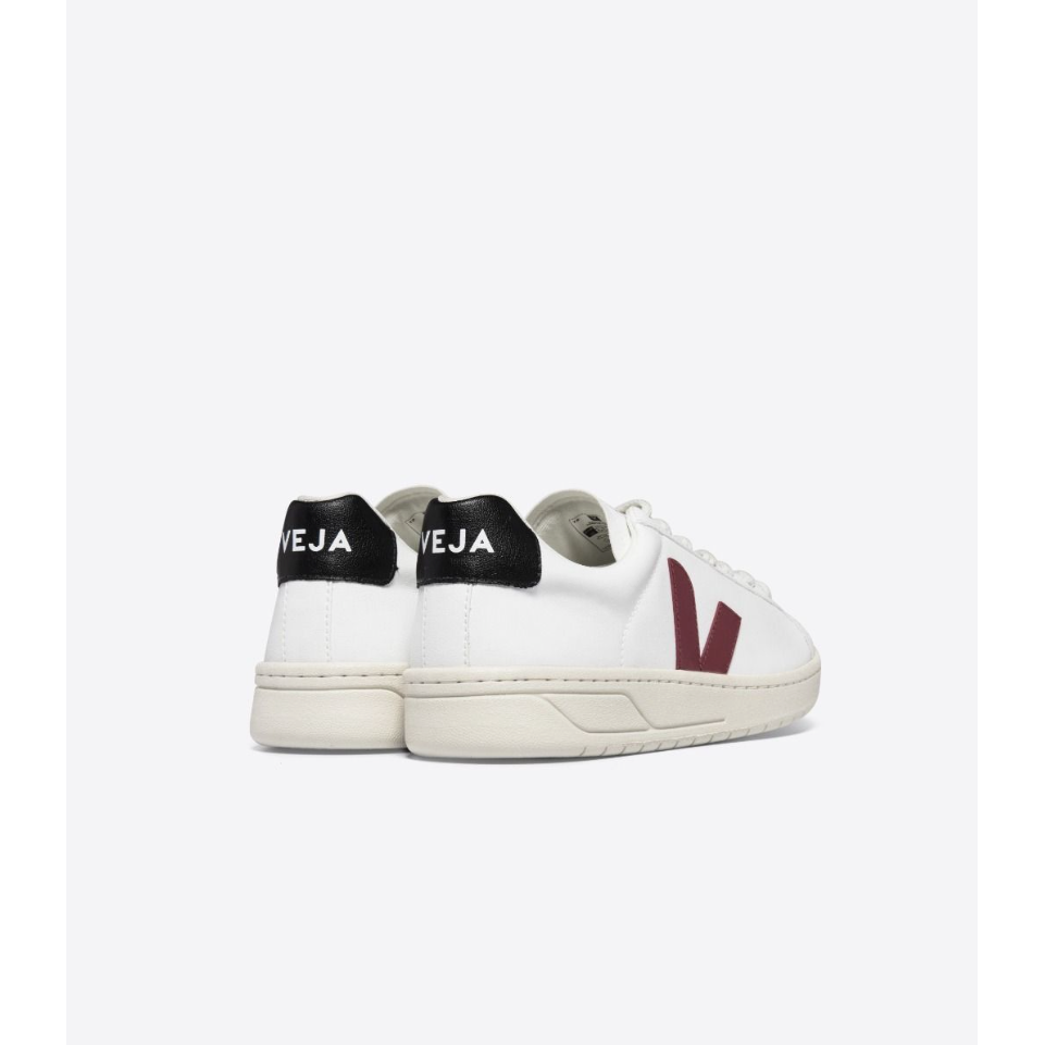 Veja Men's Urca CWL Sneakers - White Marsala & Black | Vegan Leather Casual Shoes for Men | Perfect for Everyday Wear & Sustainable Fashion