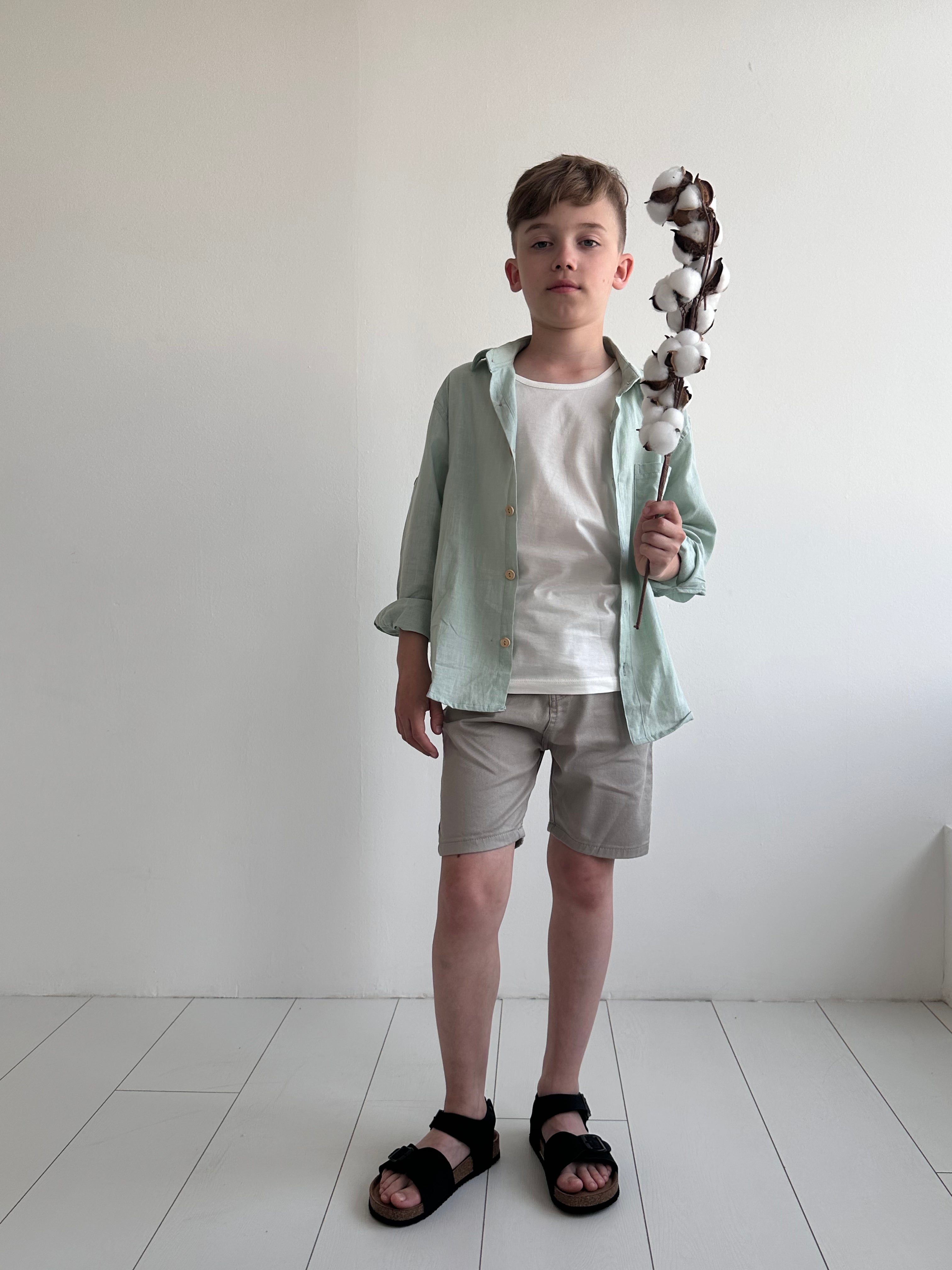 Breathable Long Sleeve Linen Shirt for Kids - Soft & Comfortable Summer Wear for Boys & Girls - Perfect for Outdoor Play, School & Family Outings