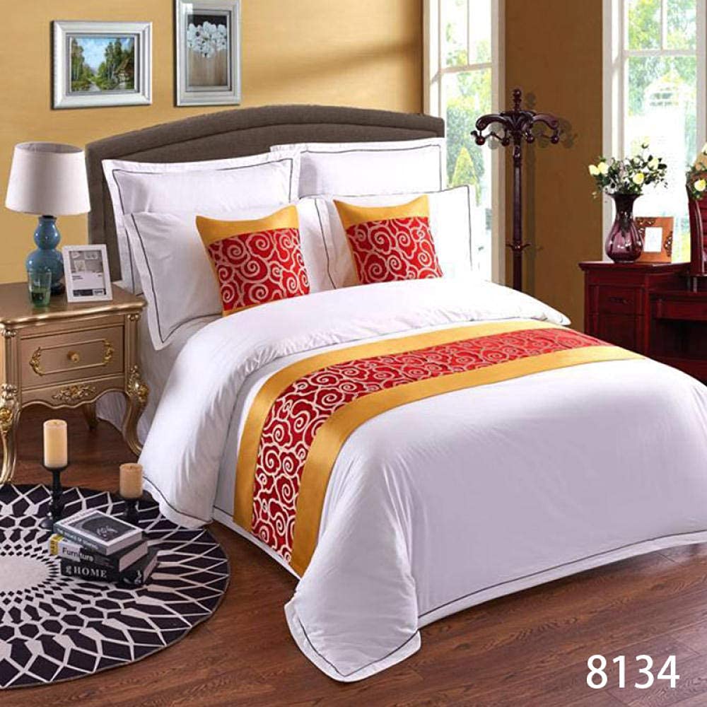 Luxury European Bed Runner Scarf - Anti-Dirty Bed Cover for Hotels, B&Bs, and Home Decor - 50x50cm Hug Pillowcase - Perfect for Master Bedrooms, Guest Rooms, and Upscale Accommodations