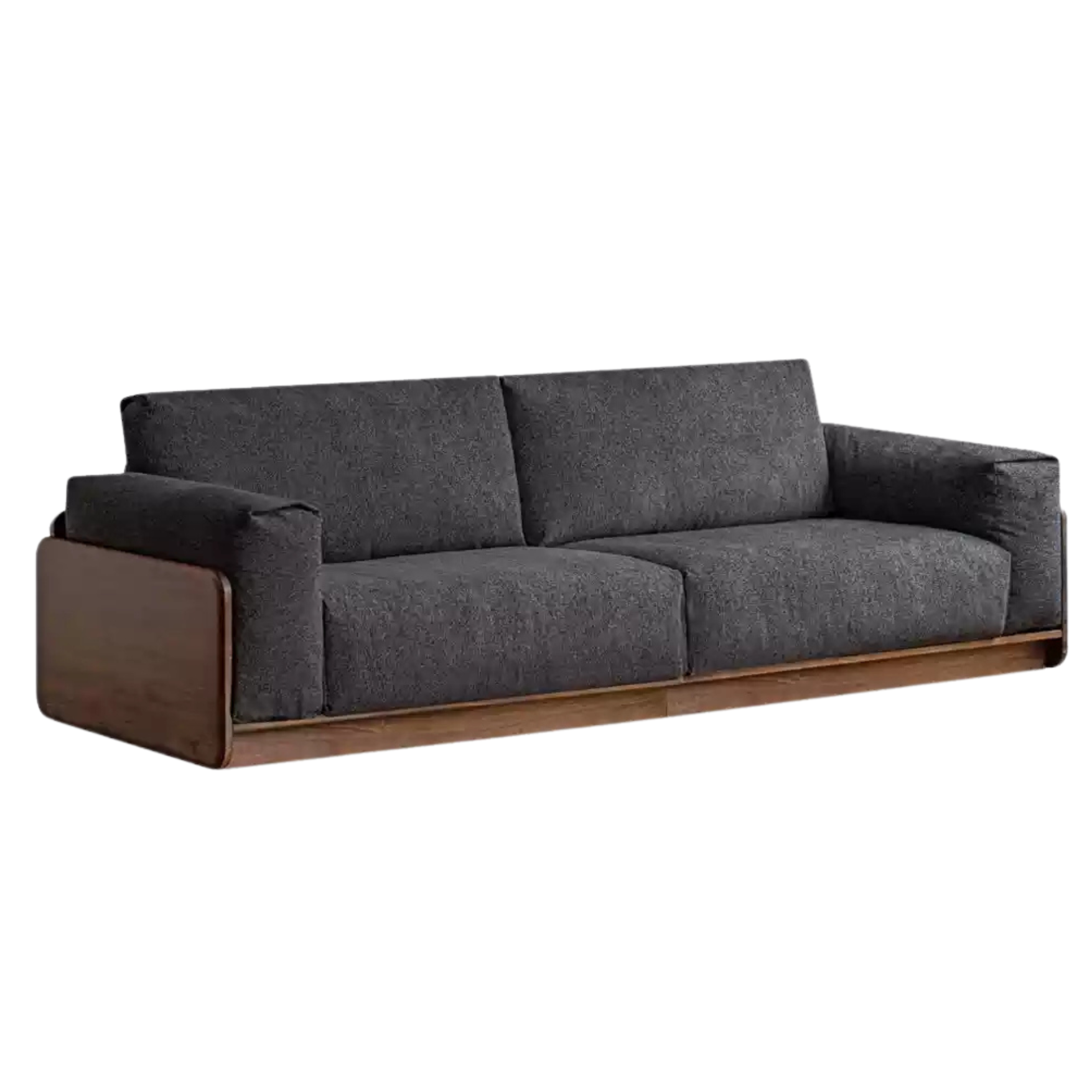 94.4x37x31.4 inch / 240x94x80cm / Rich Dark Walnut color / sofa chenille charcoal color