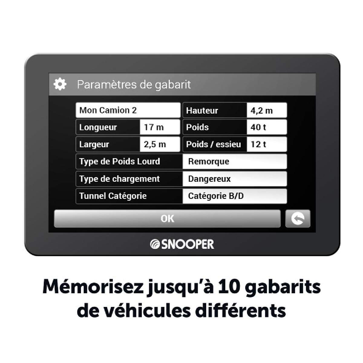 Snooper PL 5400 GPS Navigation System for Europe - 16:9 Fixed Screen for Accurate Directions | Perfect for Road Trips, Trucking & RV Travel