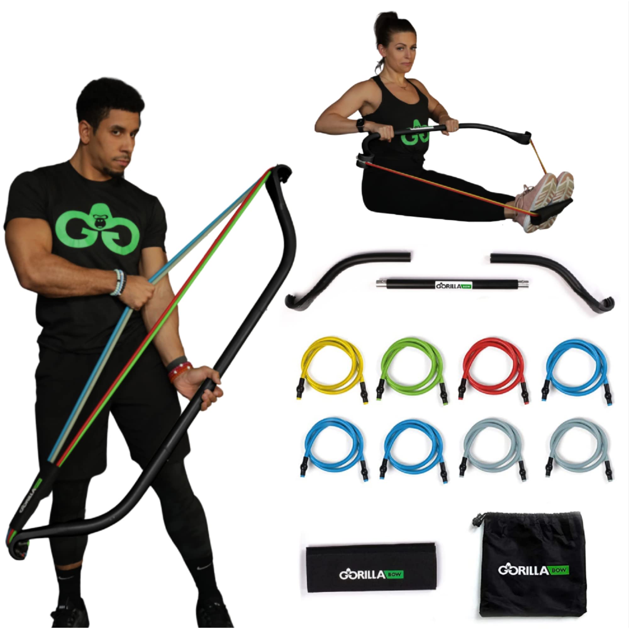 Travel Gorilla Bow Portable Home Gym System – All-in-One Strength Training Equipment for 100+ Workouts | Perfect for Travel, Home Gym & Outdoor Fitness | Ideal for Travelers, Home Workouts & Outdoor Training