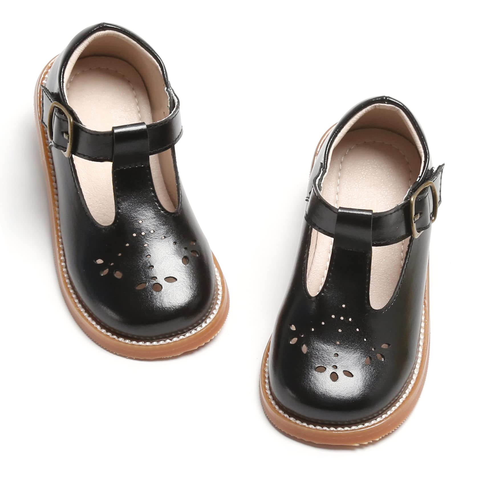 GINFIVE Toddler Girls Dress Shoes - Cute Mary Jane Flats for Little Kids, Comfortable School Shoes for Girls (Perfect for Weddings, Parties & Everyday Wear)