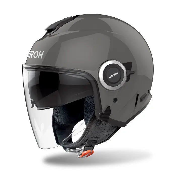 Airoh Helyos Gloss Dark Grey Motorcycle Helmet - DOT & ECE Certified for Street & Racing - Lightweight & Comfortable for Long Rides & Commuting